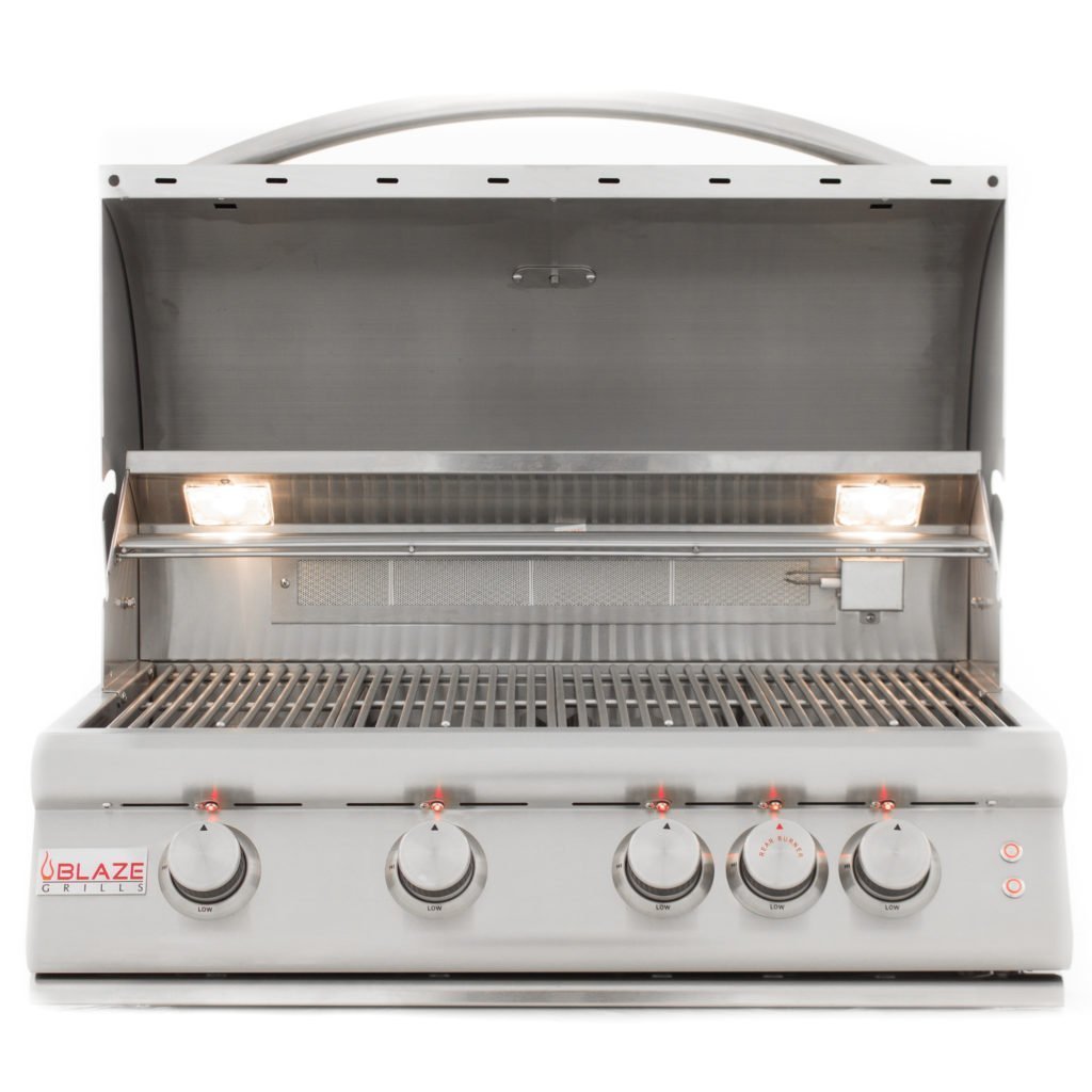 Blaze LTE 32-Inch 4-Burner Built-In Natural Gas Grill With Rear Infrared Burner & Grill Lights - BLZ-4LTE-NG