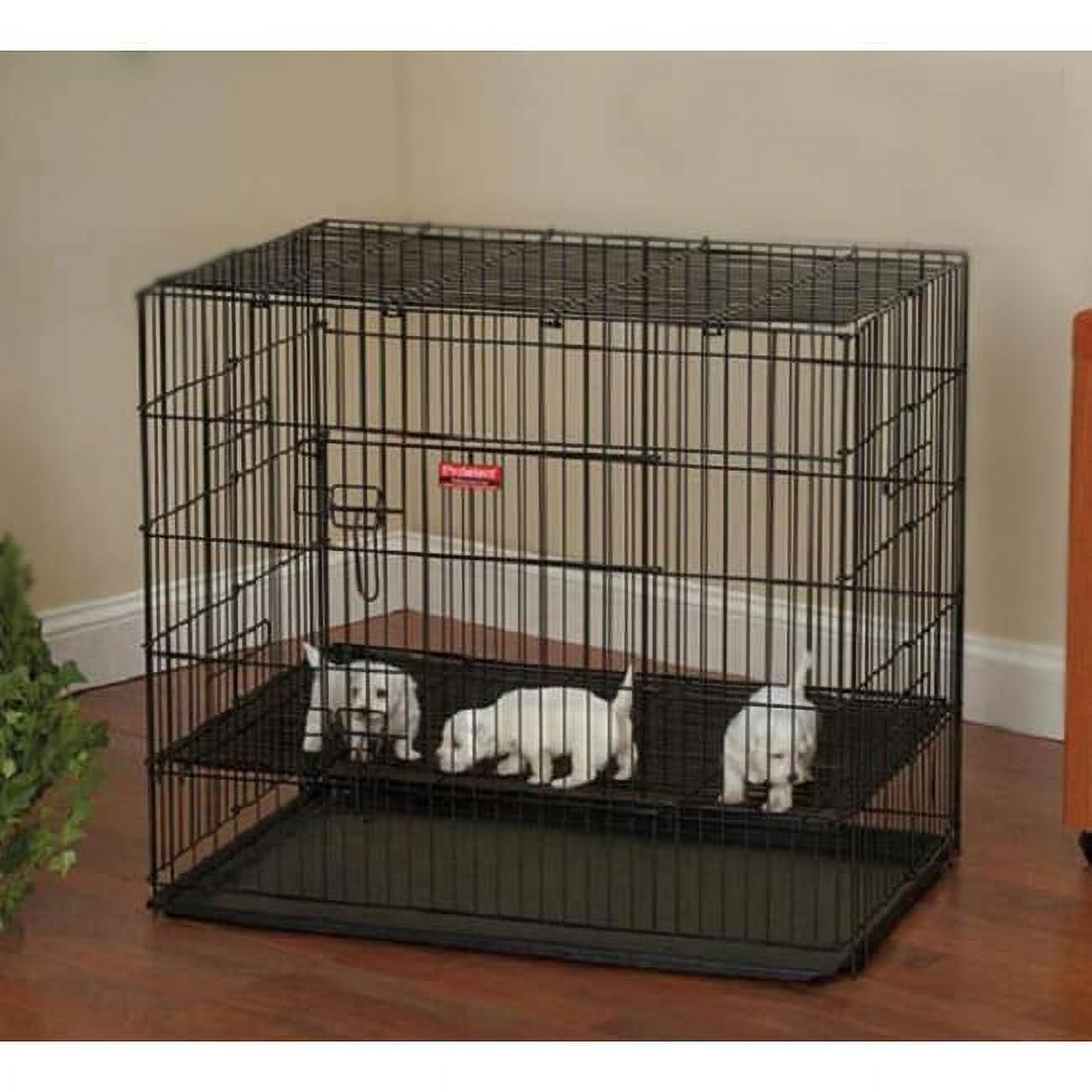 Proselect ZW064 42 17 ProSelect Puppy Playpen with Plastic Pan Lrg Black S