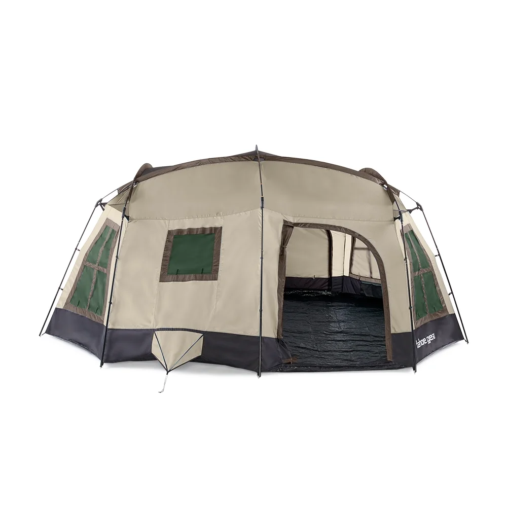 Tahoe Gear Ozark TGT-OZARK-16-D 16 Person 3 Season Family Cabin Tent, Brown