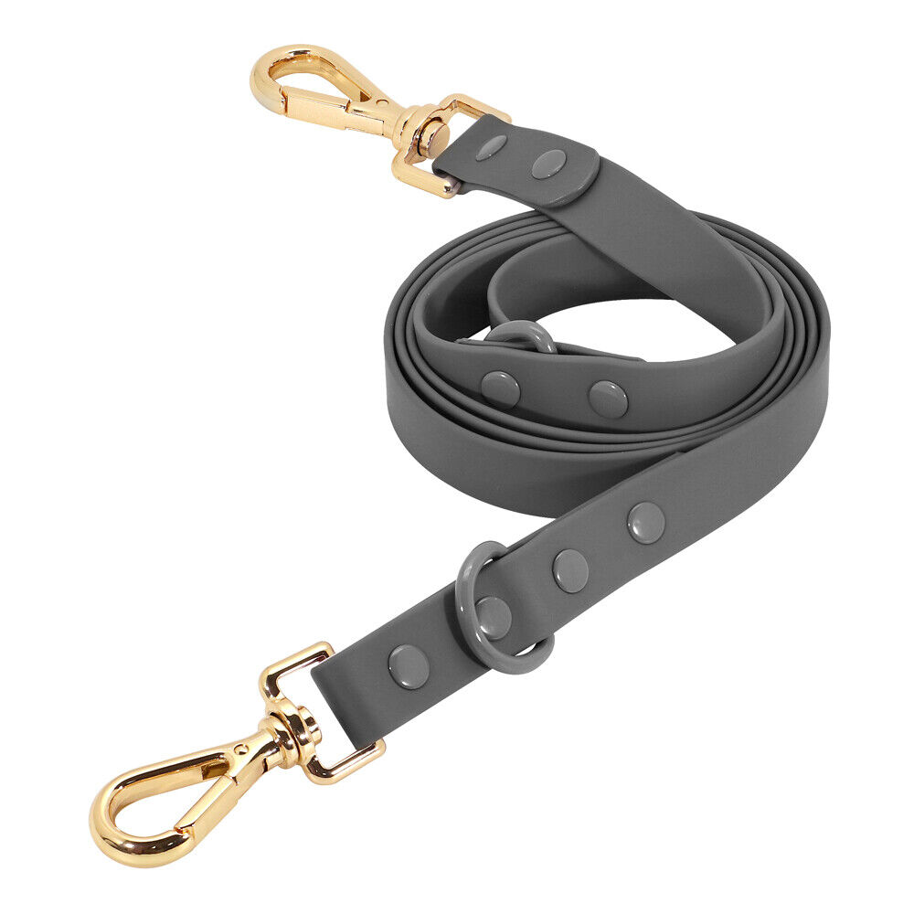 Waterproof PVC Dog Leash Soft Rubber Adjustable Pet Walking Lead with 2 Rings