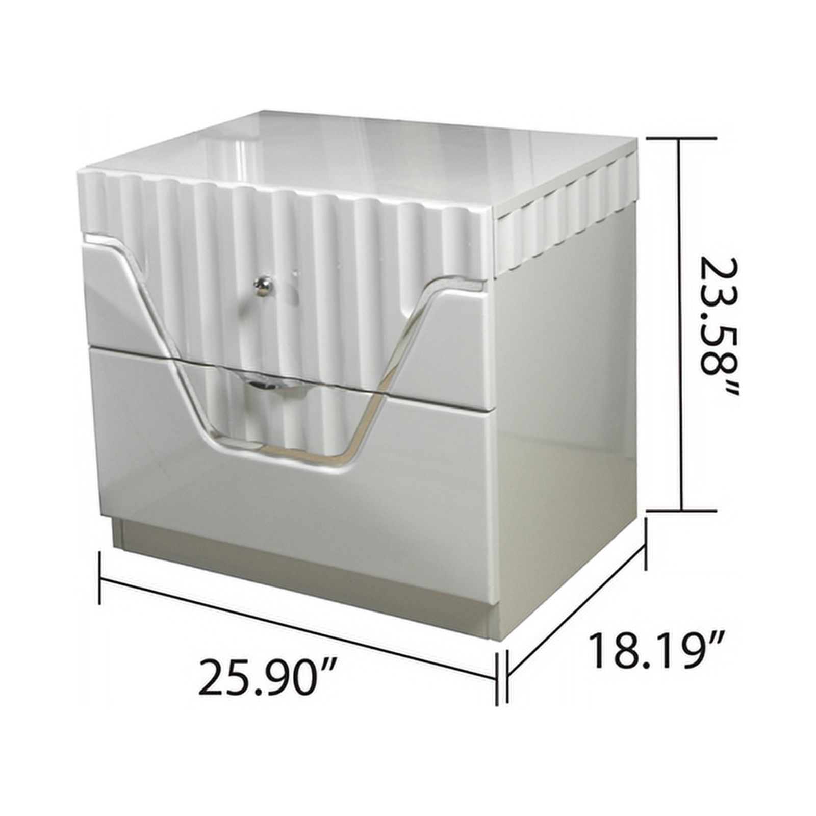 DaVinci Modern Style 2-Drawer Night stand Made with Wood in Gray