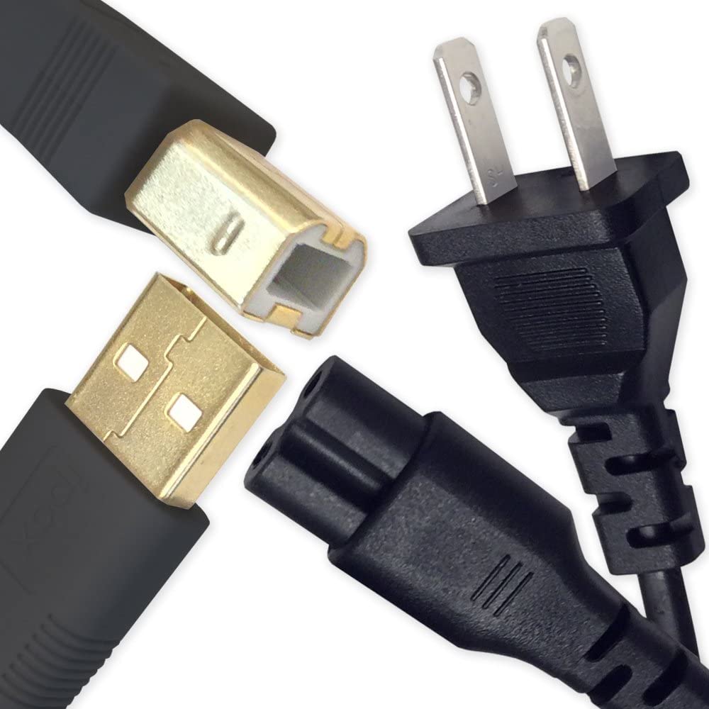 USB Printer Cable and Wall Power Cord Compatible with Canon Pixma MG3620 MG7520 MG7120 MG6320 MG5520 MG5420 MG5220