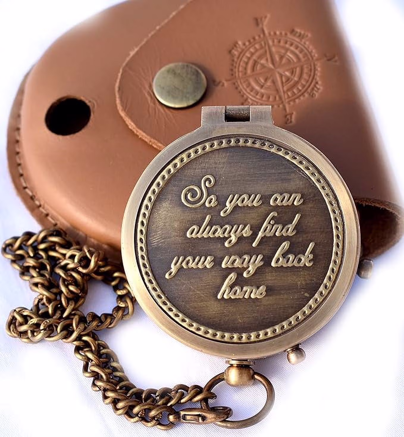 So You Can Always Find Your Way Back Home'' Engraved Compass ,Romantic Gift Ideas for Him/Her - Husband Gifts from Wife, Aniversity Gifts for Men, 50th/25th Wedding Anniversary
