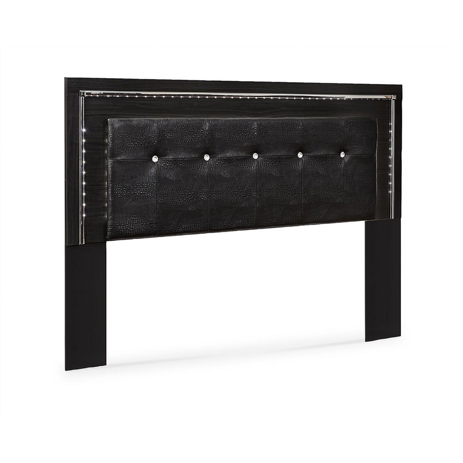 Ashley Furniture Kaydell Faux Leather King Panel Headboard in Black