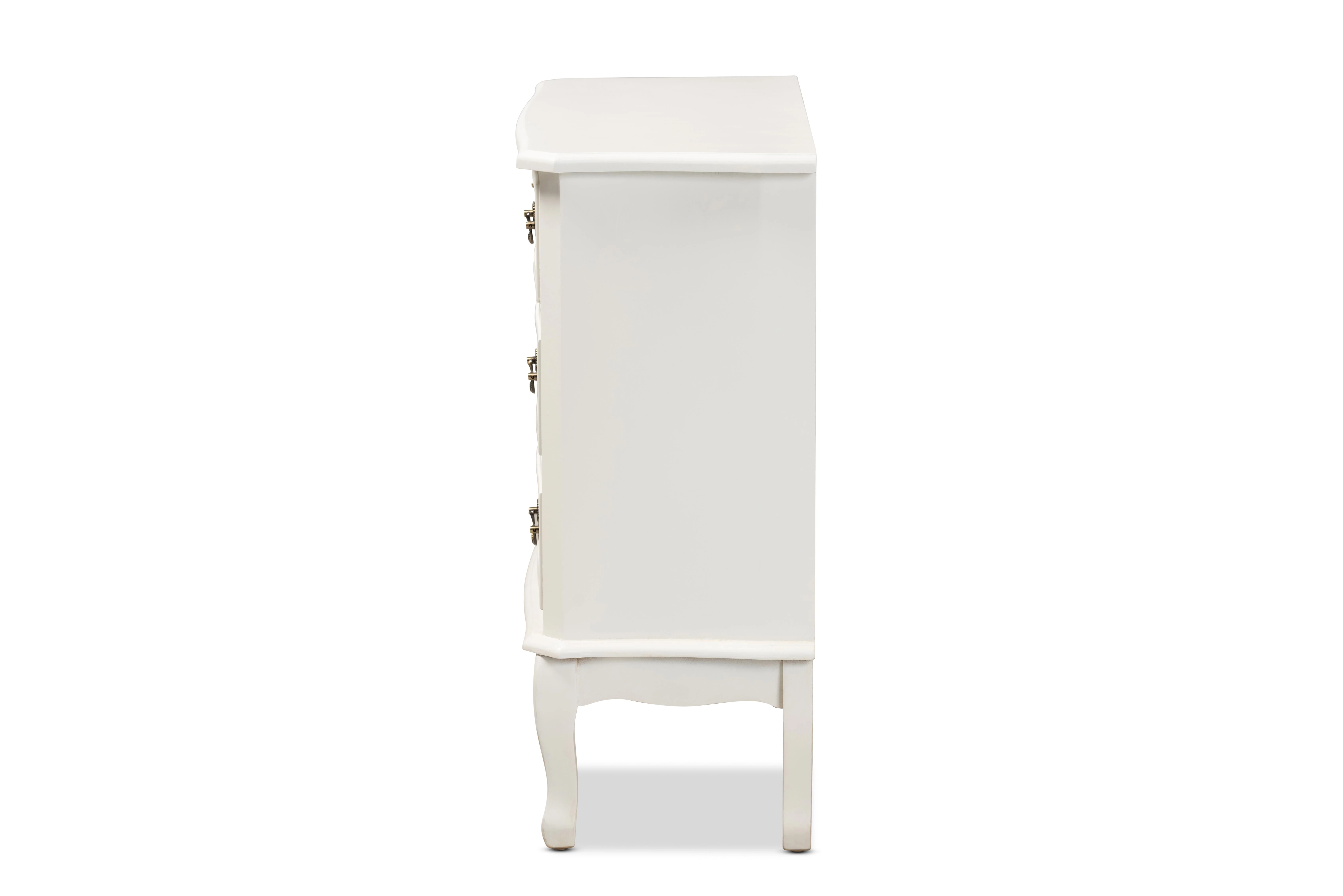 Baxton Studio Gabrielle Traditional French Country Provincial White-Finished 3-Drawer Wood Dresser