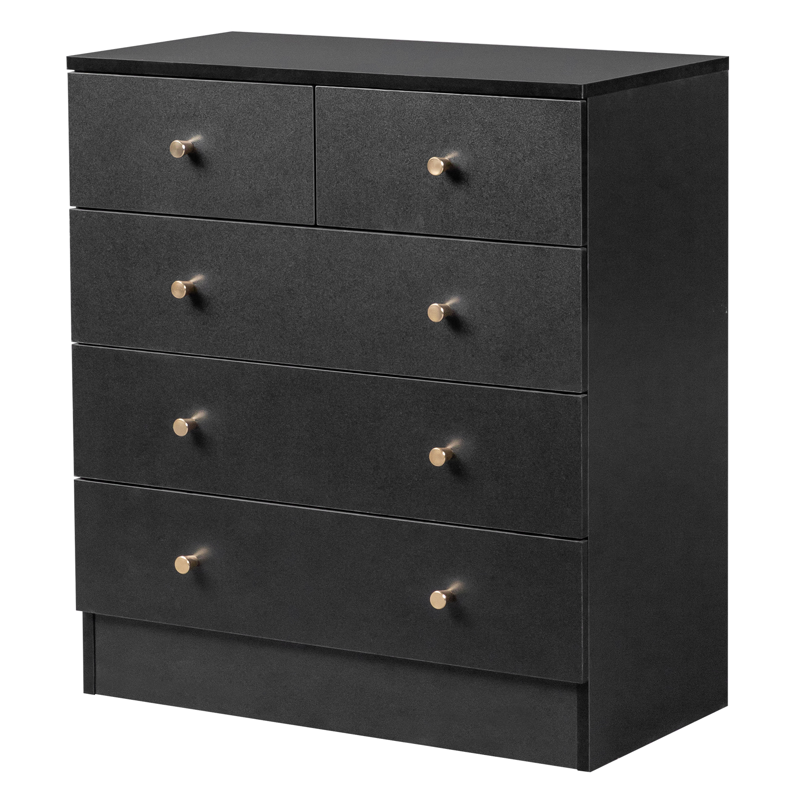 Modern Simple 5-Drawer Dresser Black