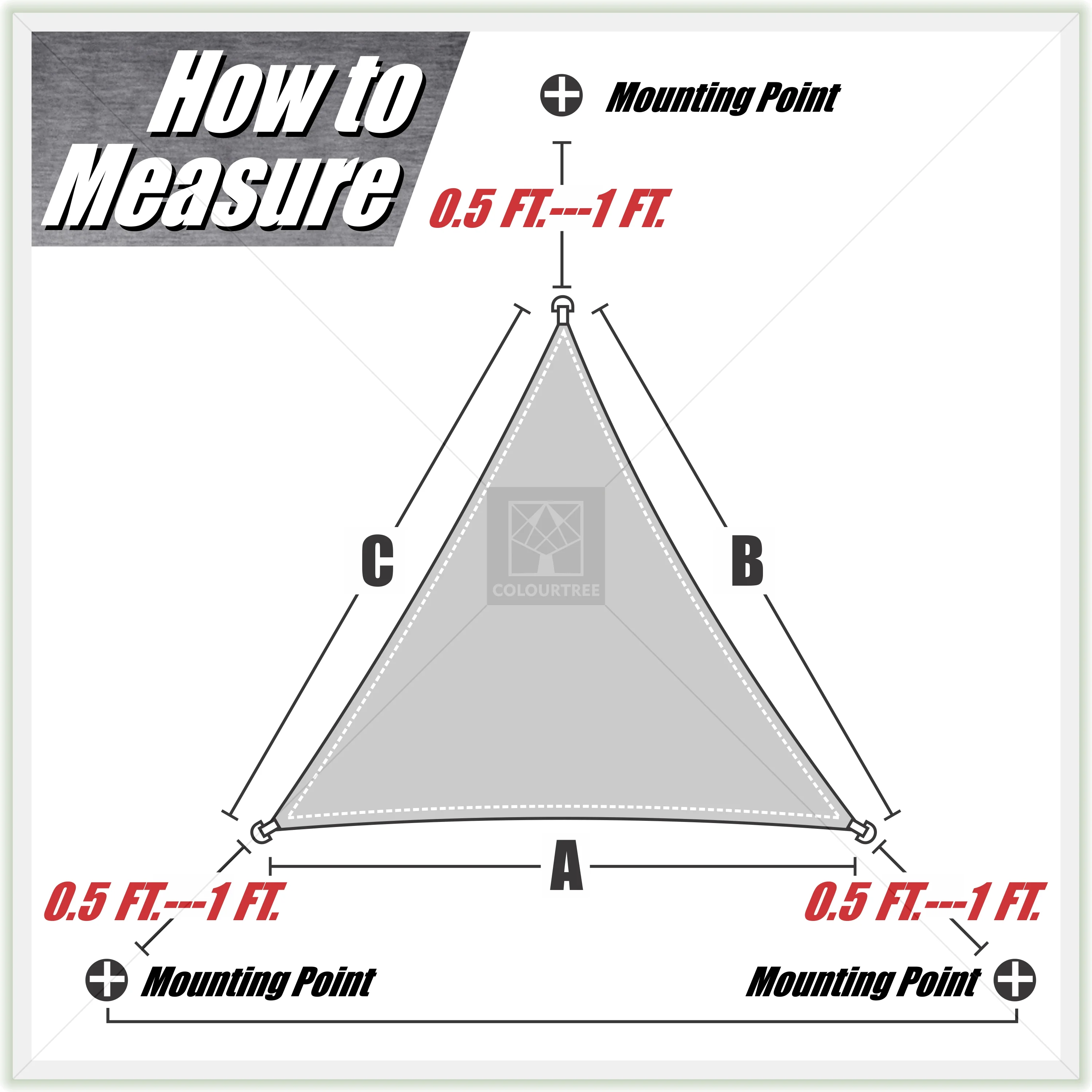 ColourTree 6' x 12' x 13.4' Sand Right Triangle Sun Shade Sail Canopy Mesh Fabric UV Block & Water Air Permeable - Commercial Heavy Duty - 190 GSM - 3 Years Warranty - Custom Make