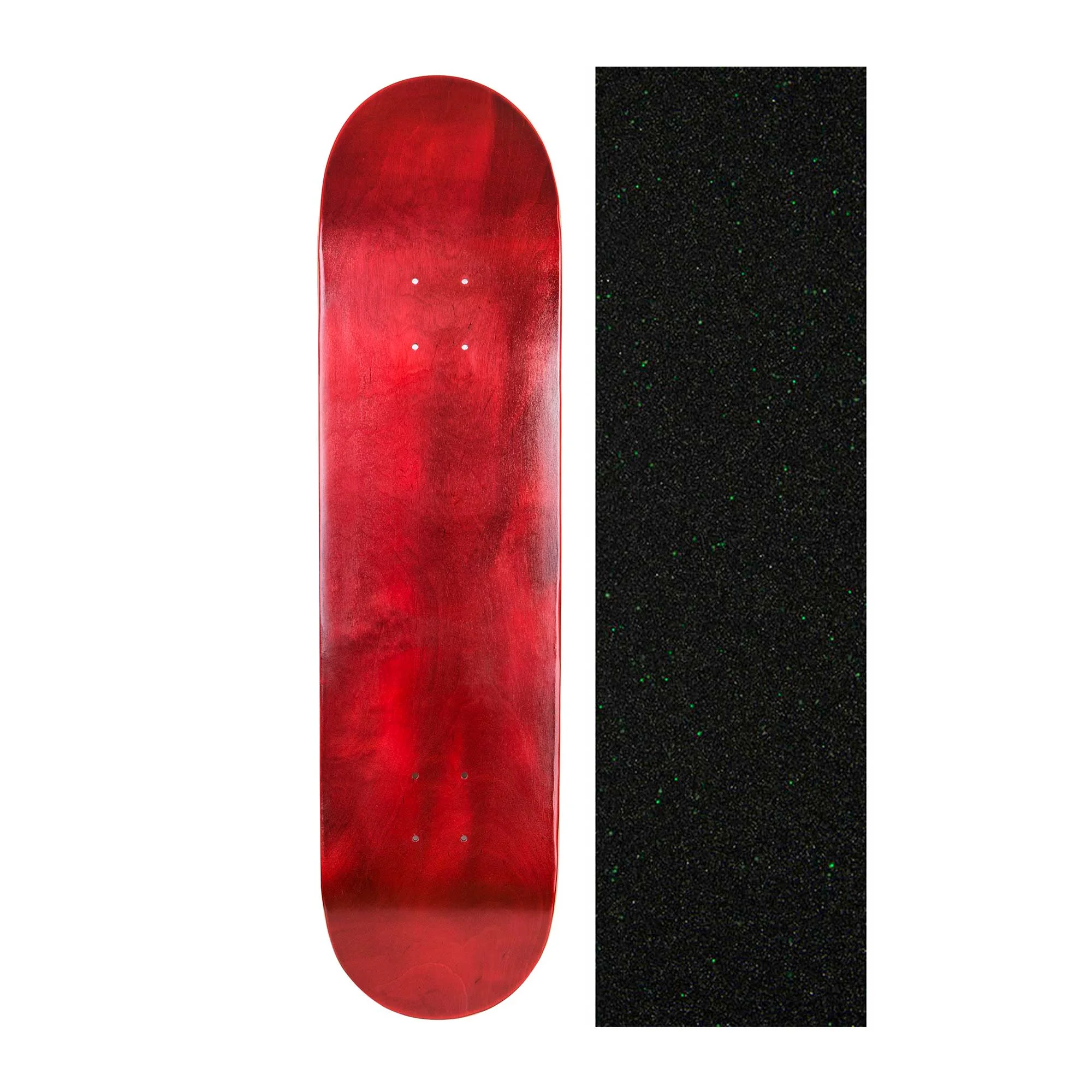 Cal 7 Blank Skateboard Deck with Mob Green Glitter Grip Tape, Maple Deck for Skating 8 In., Red
