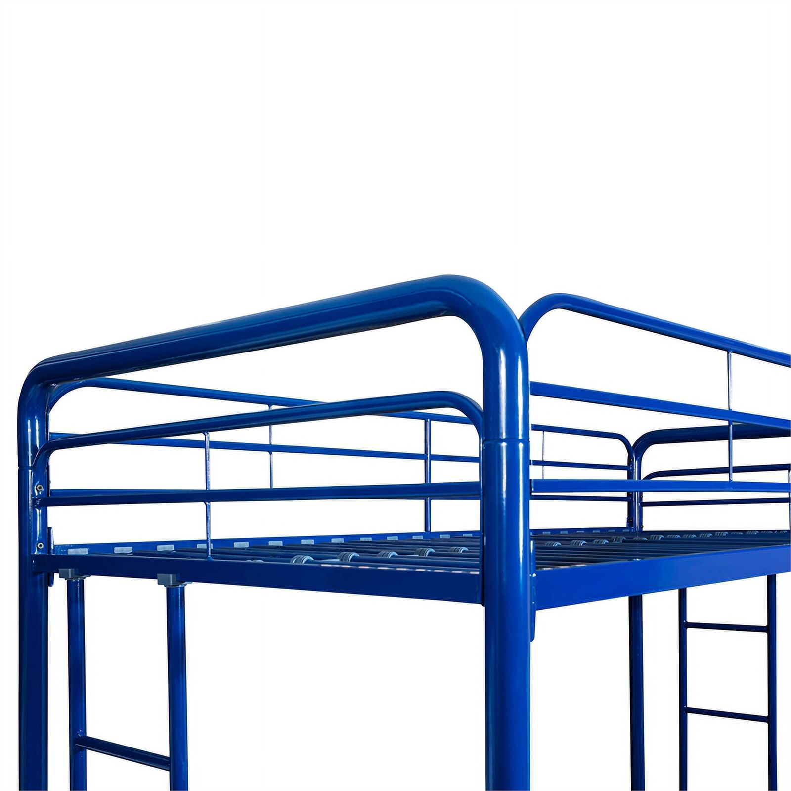 Pemberly Row Modern Twin Over Full Modern Metal Bunk Bed in Blue