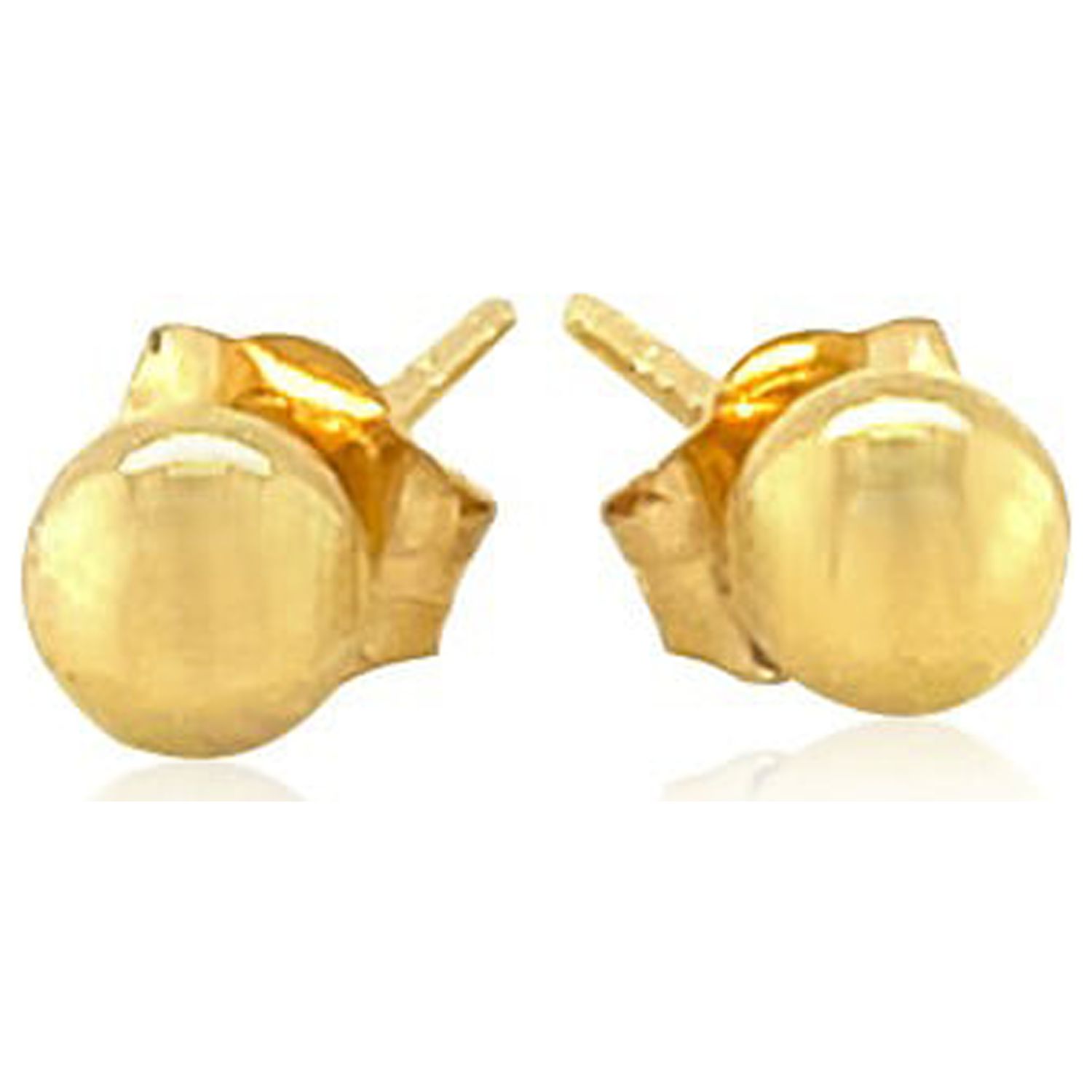ARAIYA JEWELRY 14K Yellow Gold Ball Stud Earrings for Women (4.0 mm)