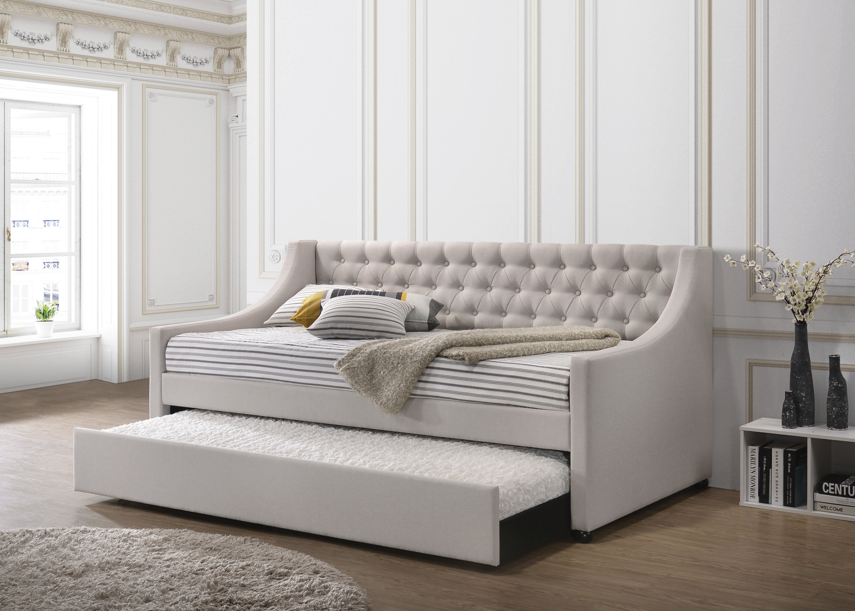 Lianna  Twin Size Daybed with Trundle - Beige