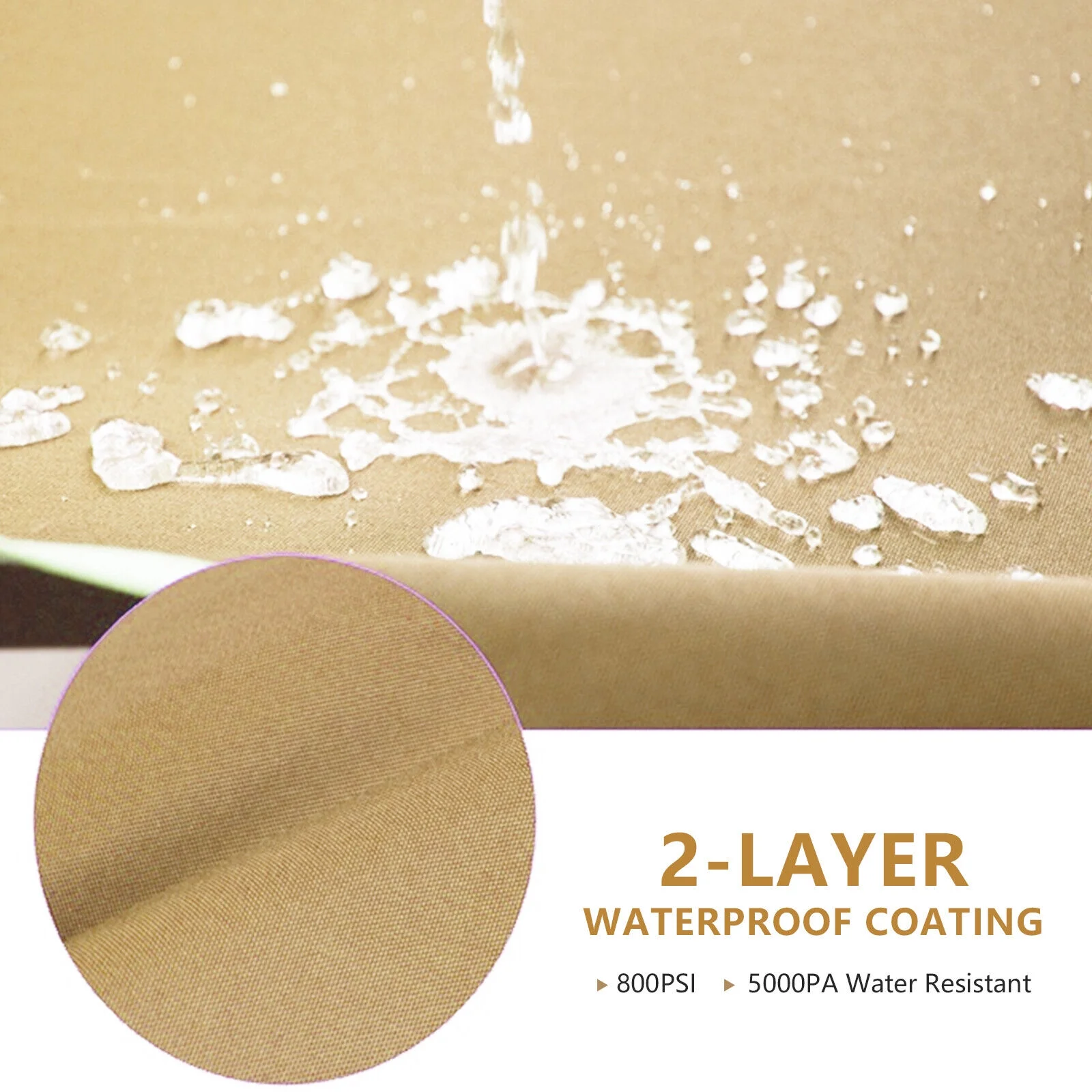 Gazebo Replacement Canopy 10 x 10 ft Outdoor Patio Roof Tent Pavilion Sunshade Top Cover UV+ Khaki