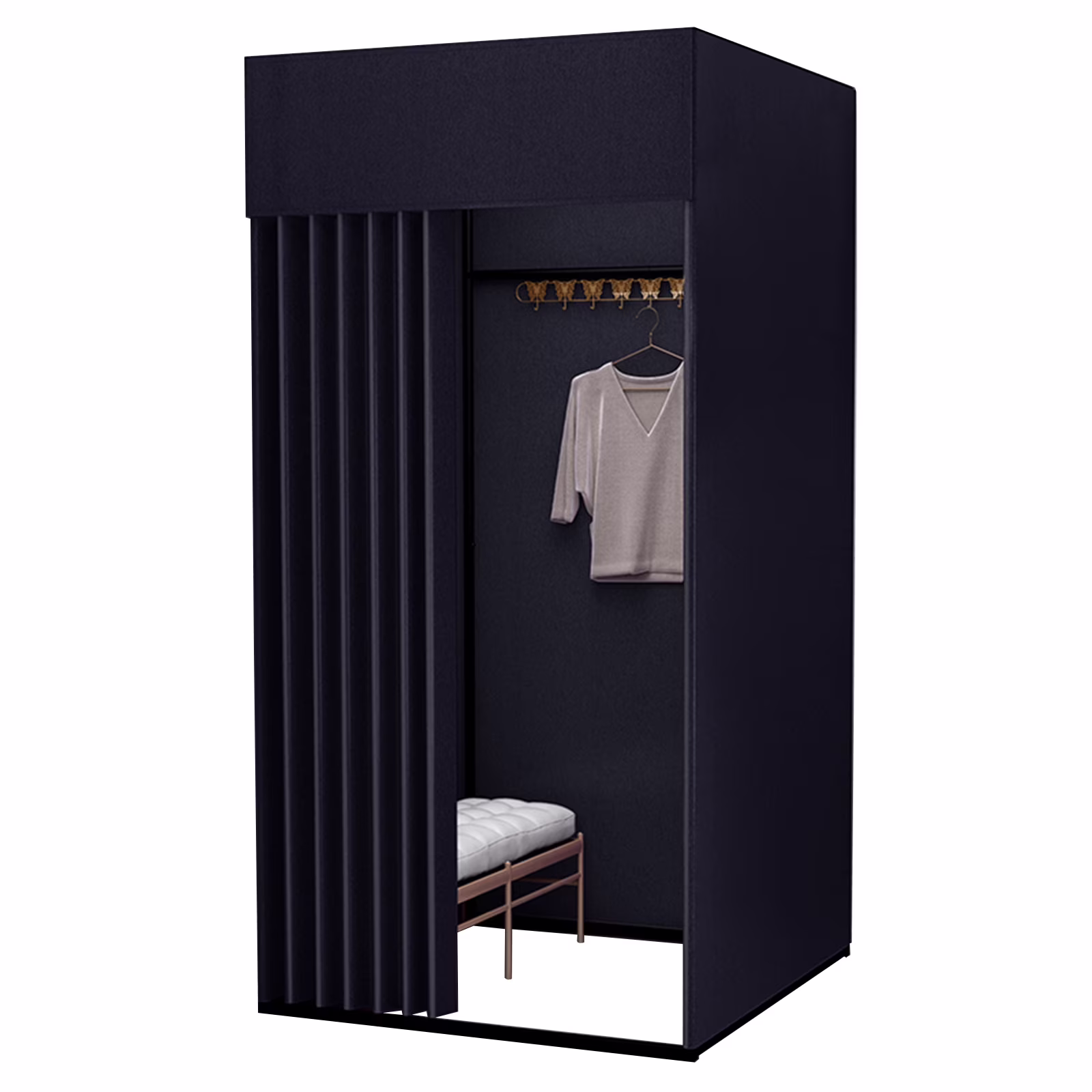 Clothing Store Fitting Room for Boutique, Portable Movable Dressing Room with Shading Fabric Cloth Privacy Curtains Screen Partition Changeing Tent for Bar Party Beach Pool