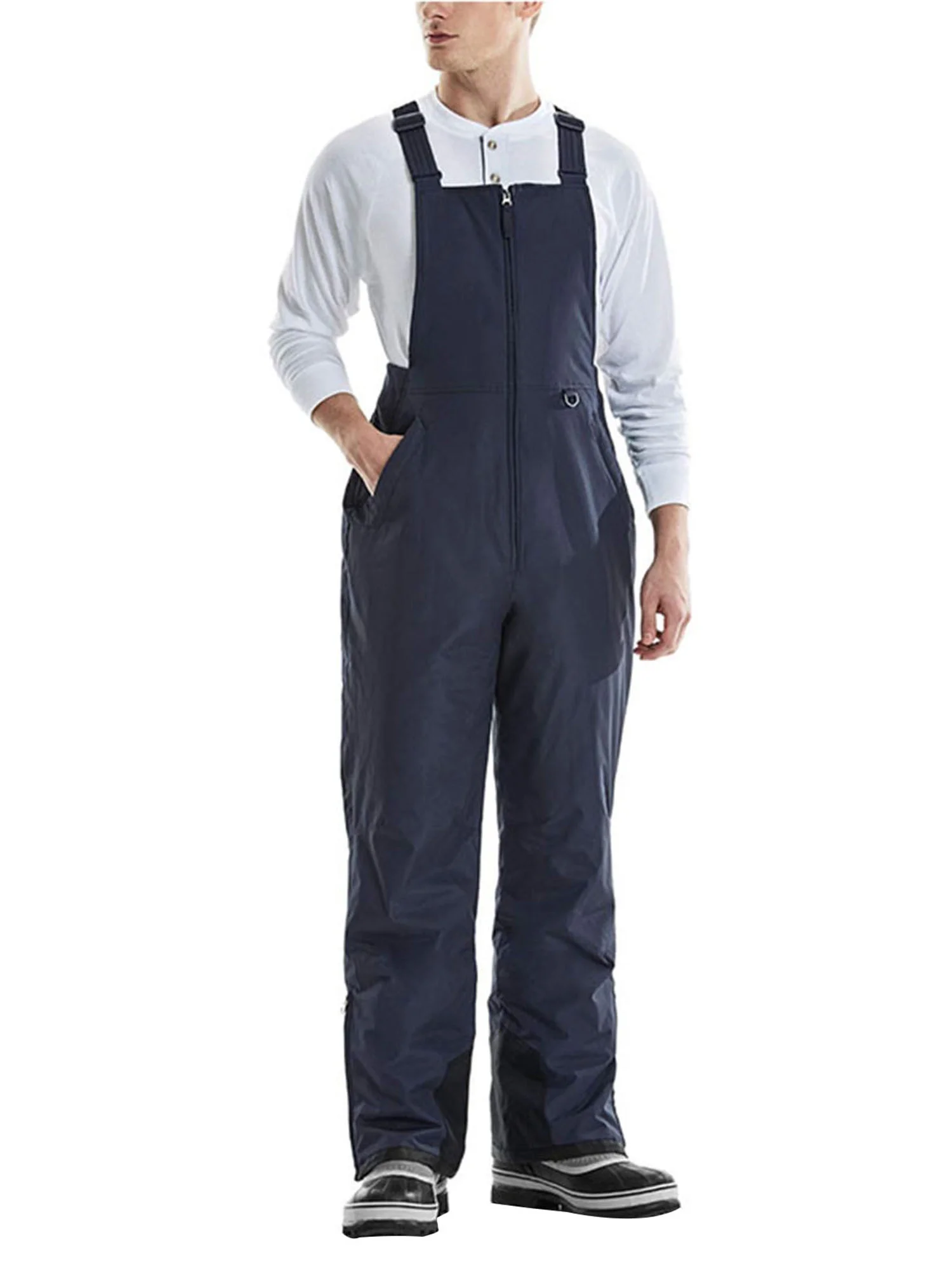 Nokiwiqis Men Waterproof Ski Bib Pants Adjustable Straps Windproof Thickened Warmth Trousers for Outdoor Mountaineering