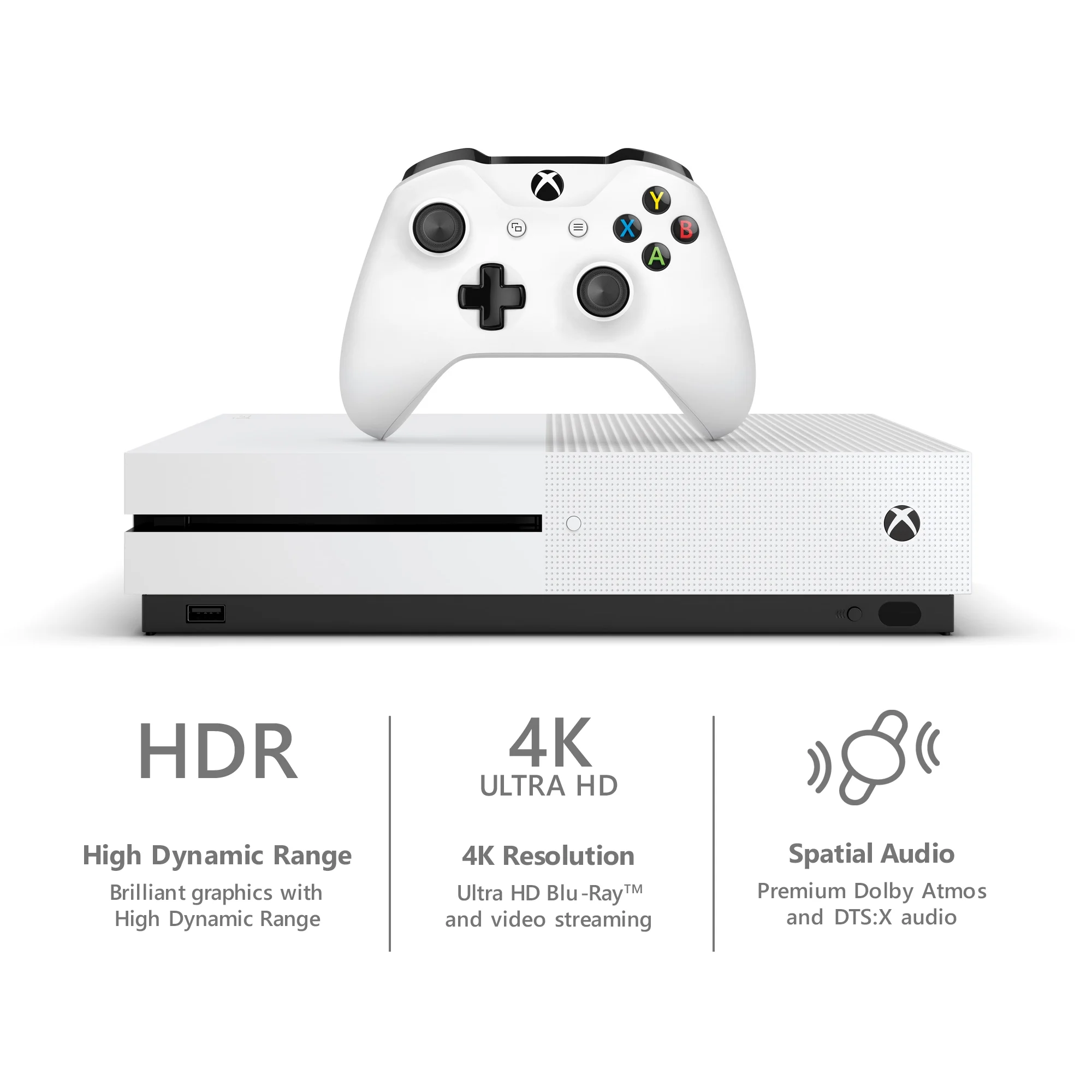 Microsoft Xbox One S 1TB Halo Wars 2 Bundle, White, 234-00128