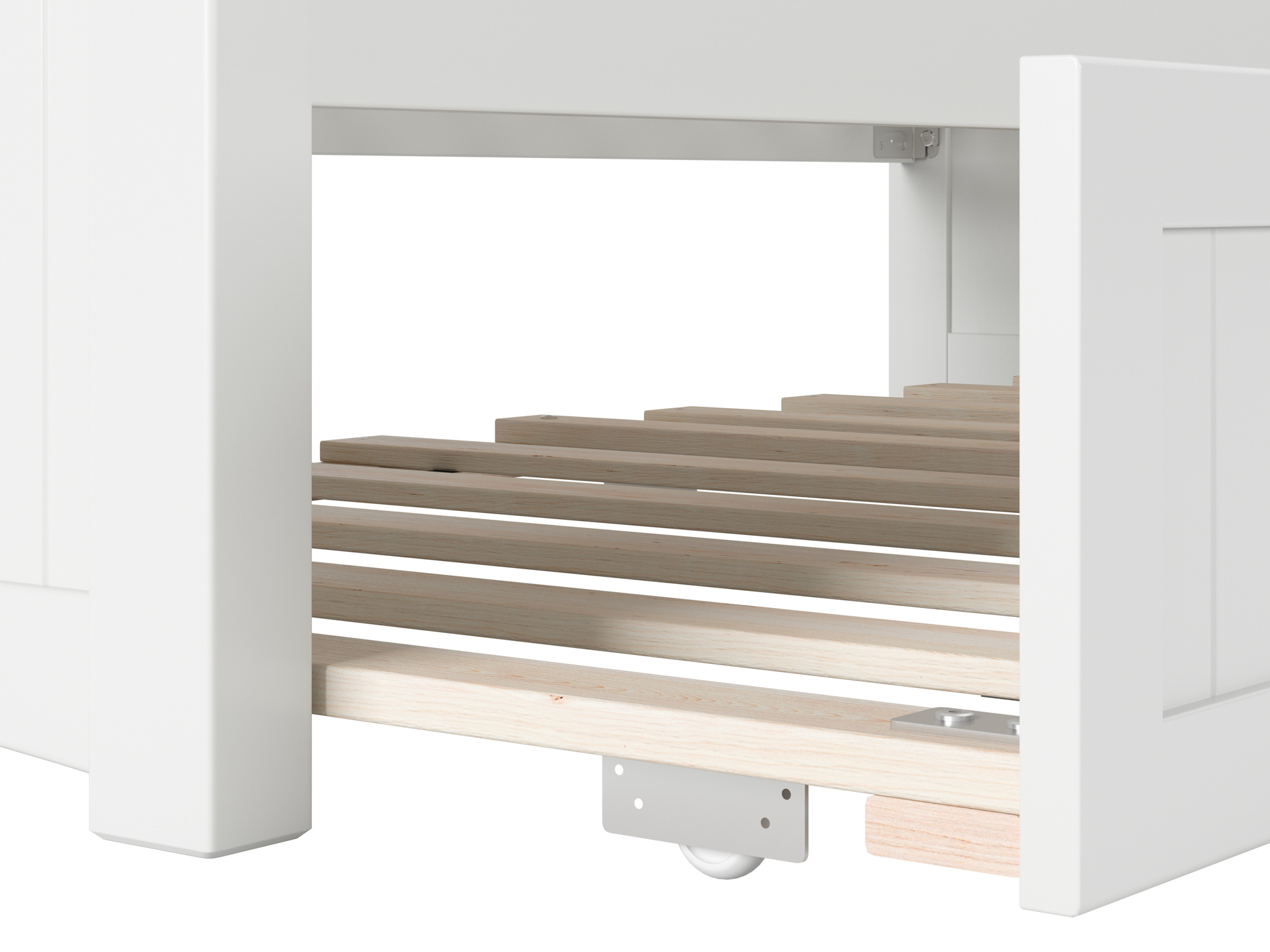 AFI Twin Daybed with Trundle Roll Out Sofa Bed in Solid Wood Cambridge Design, White