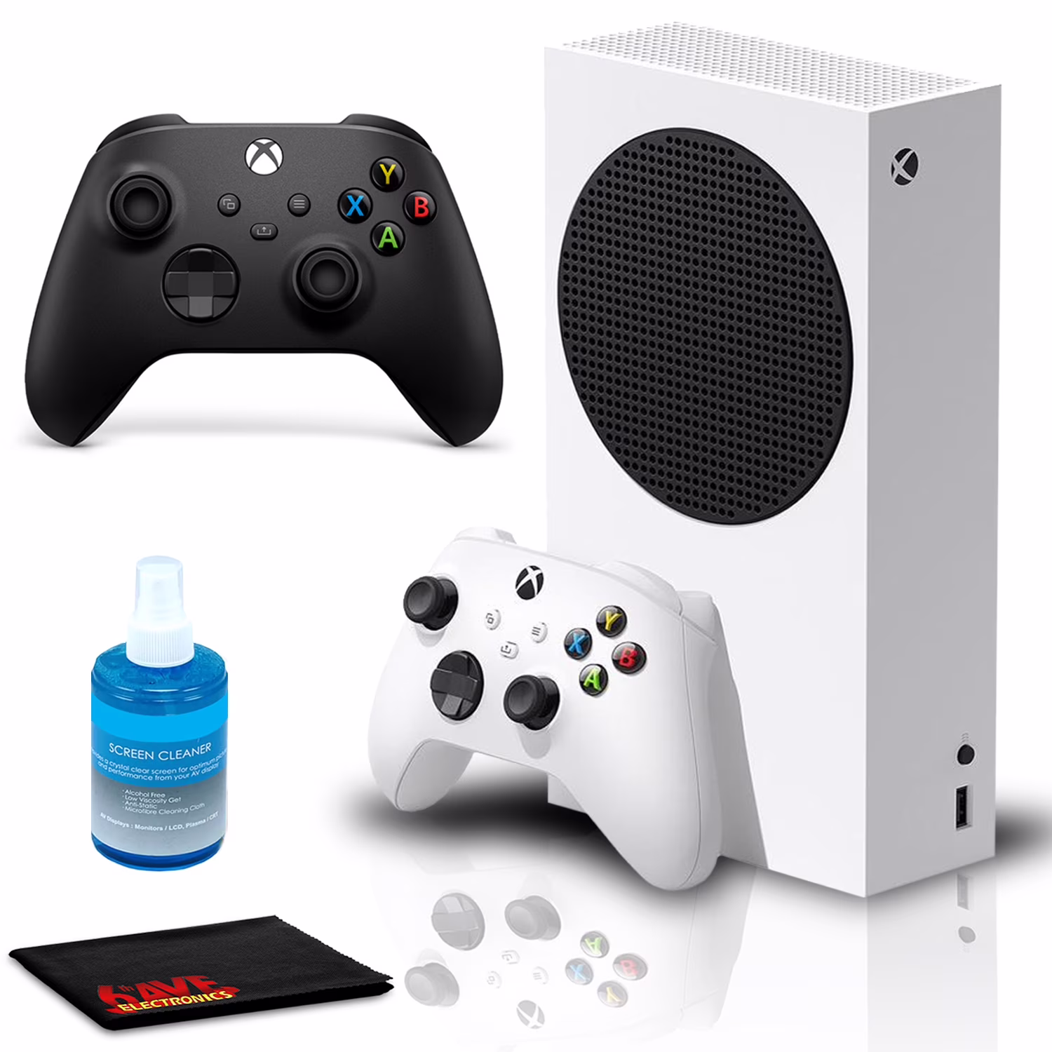 Microsoft Xbox Series S Gaming Console with Xbox Core Wireless Controller (2020, Carbon Black), and 6Ave Cleaning Kit