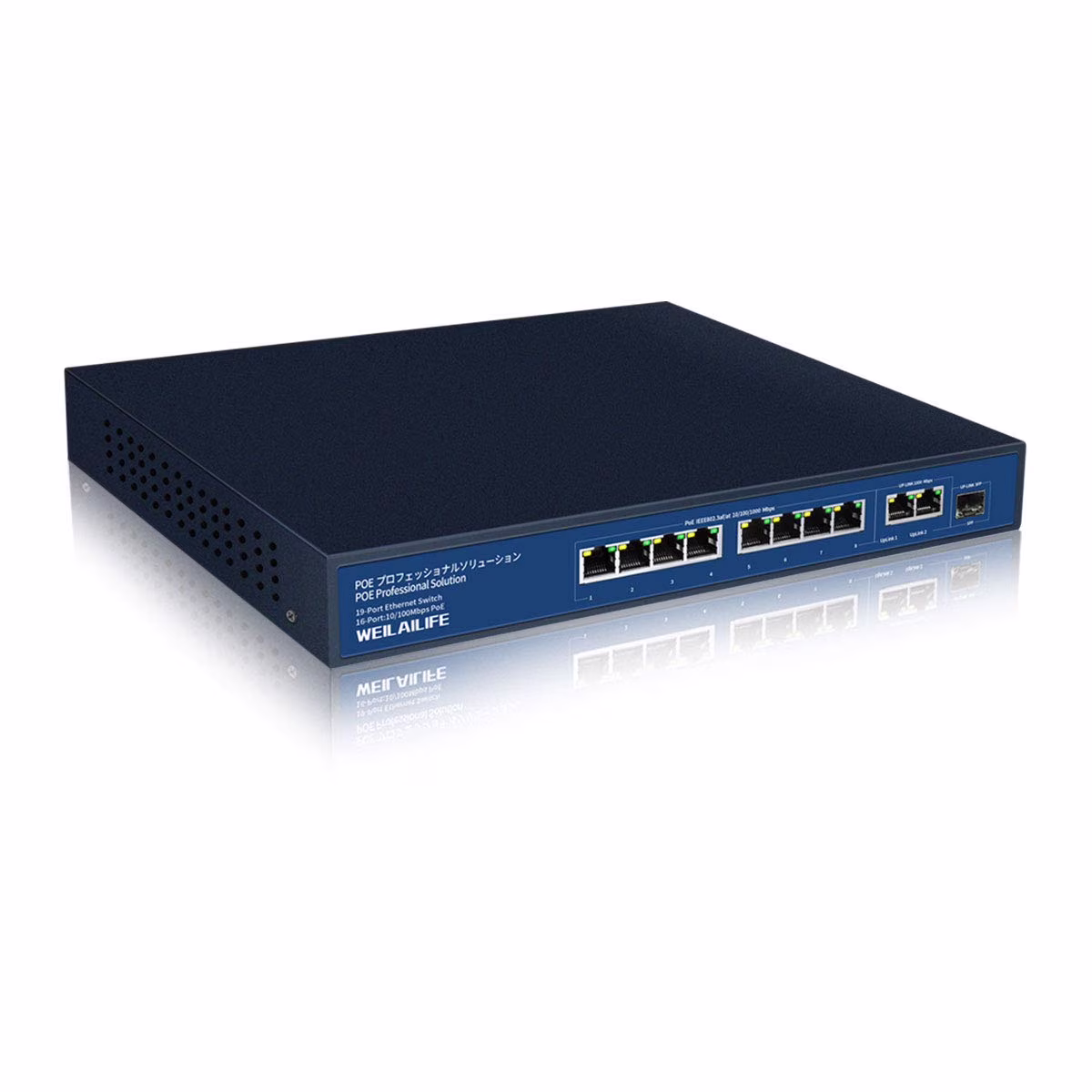 8-Port Gigabit Internet Unmanaged Poe Switch, Home Power over Ethernet Hub Router, Office Network Splitter with Fanless Metal Housing