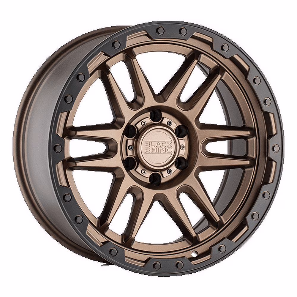 Black Rhino Apache 20X9 6X139.7 12Et 112.1Cb Matte Bronze W/ Black Ring & Black Bolts Wheel