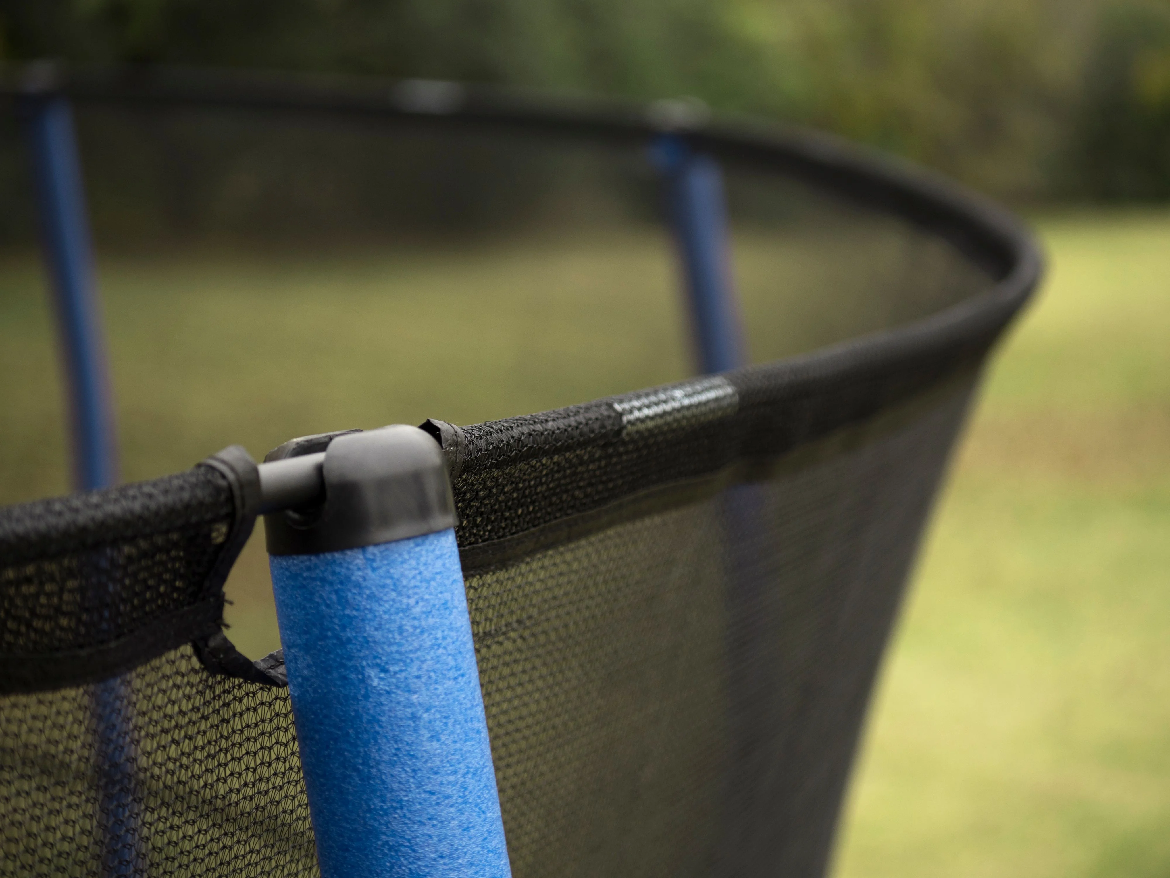 JumpKing Oval 8' x 11.5' Trampoline, with Enclosure, Blue/Green