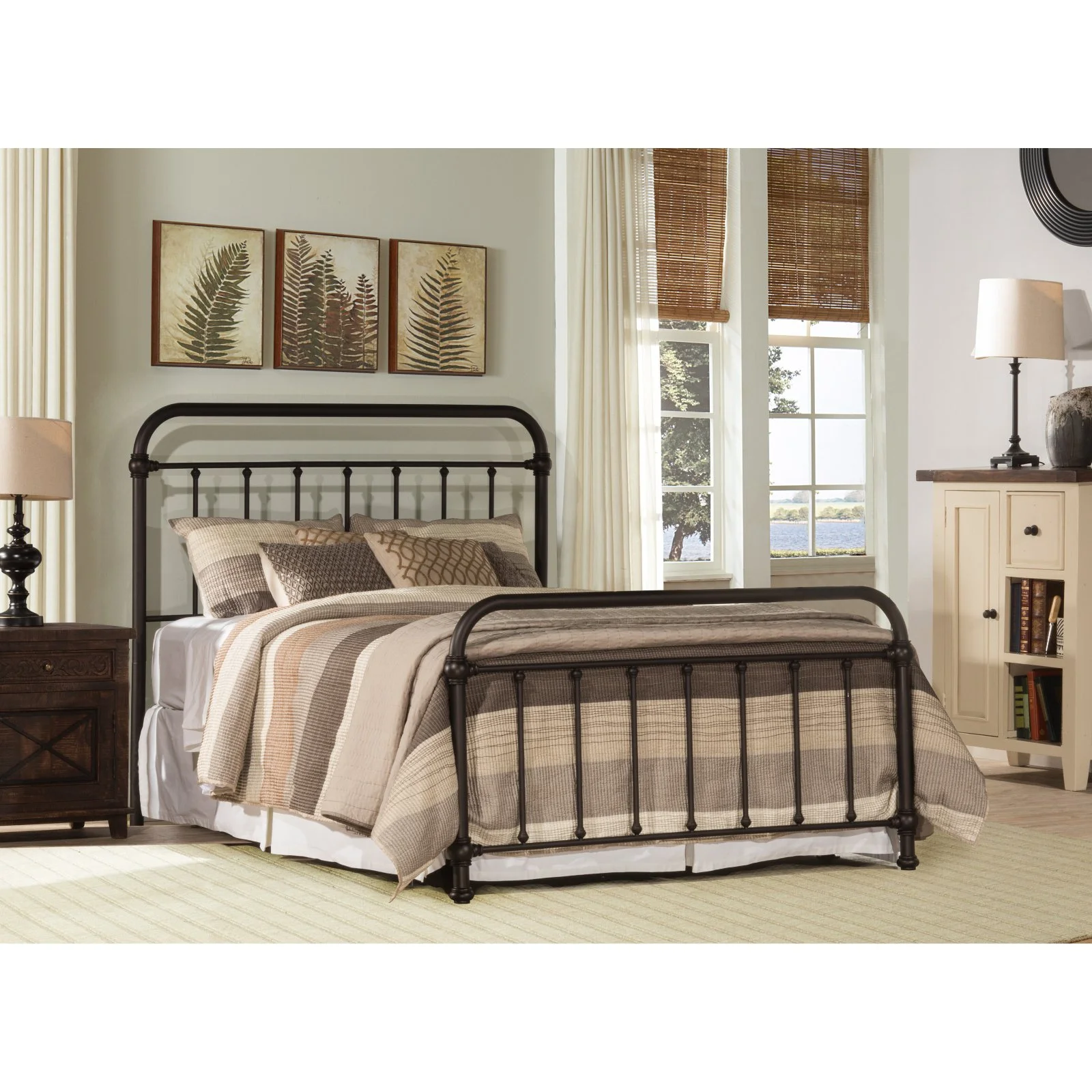 Hillsdale Furniture Kirkwood Classic Metal King Bed with Frame, Dark Bronze