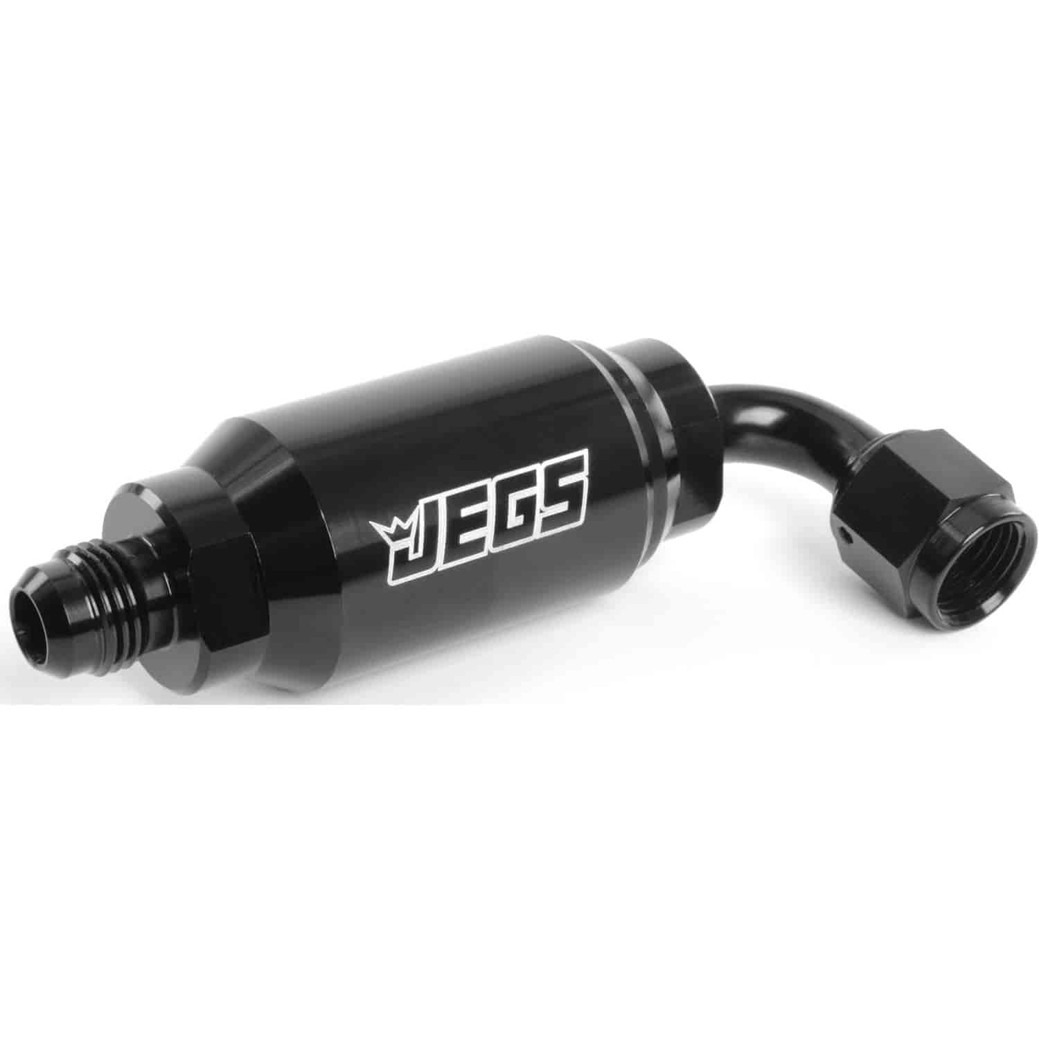 JEGS 15046 Compact Billet In-Line Fuel Filter -6 AN Male/90-DegreeFemale Length: