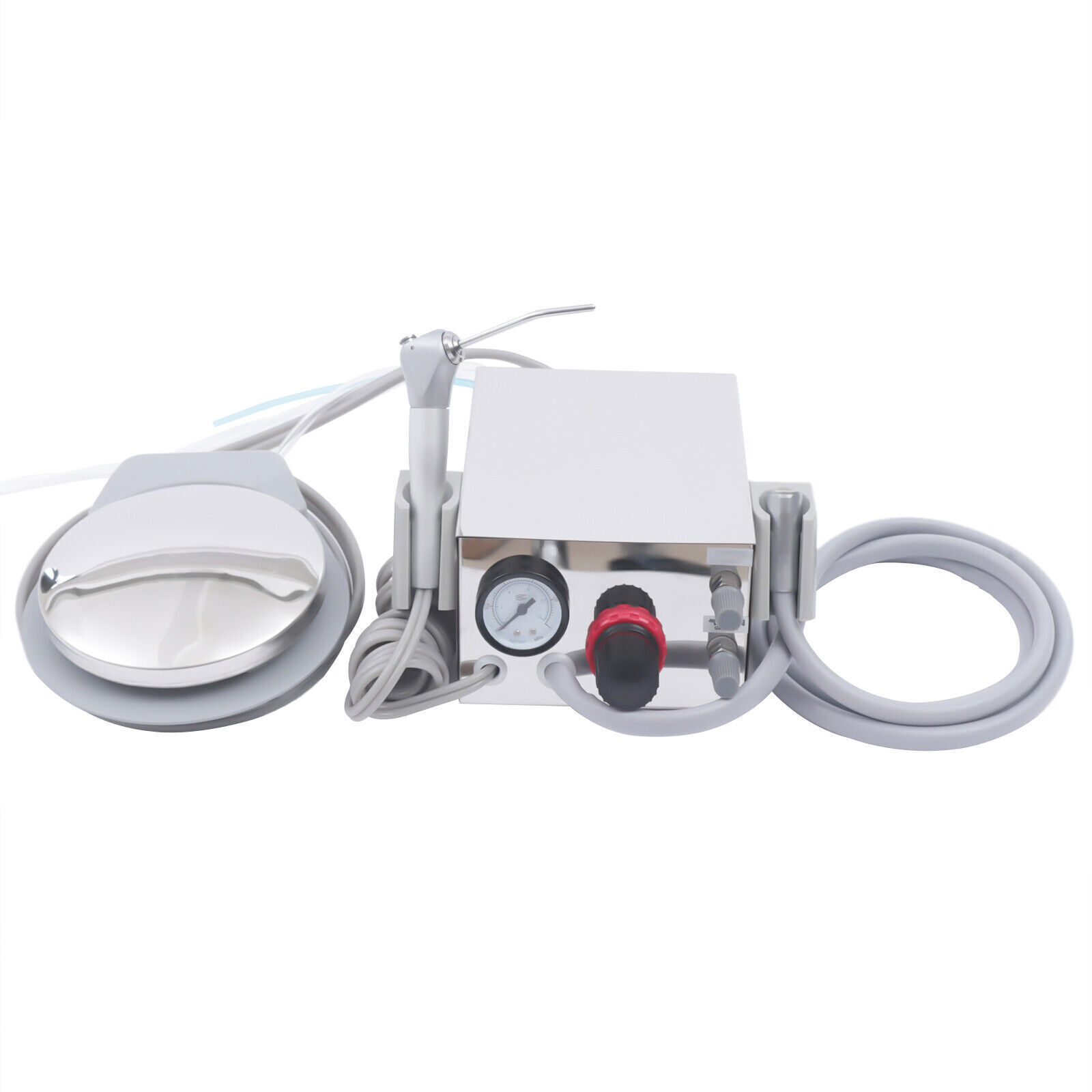 Portable Dental Turbine Unit Wall Mount 4-Holes Turbine Unit 3-Way Syringe