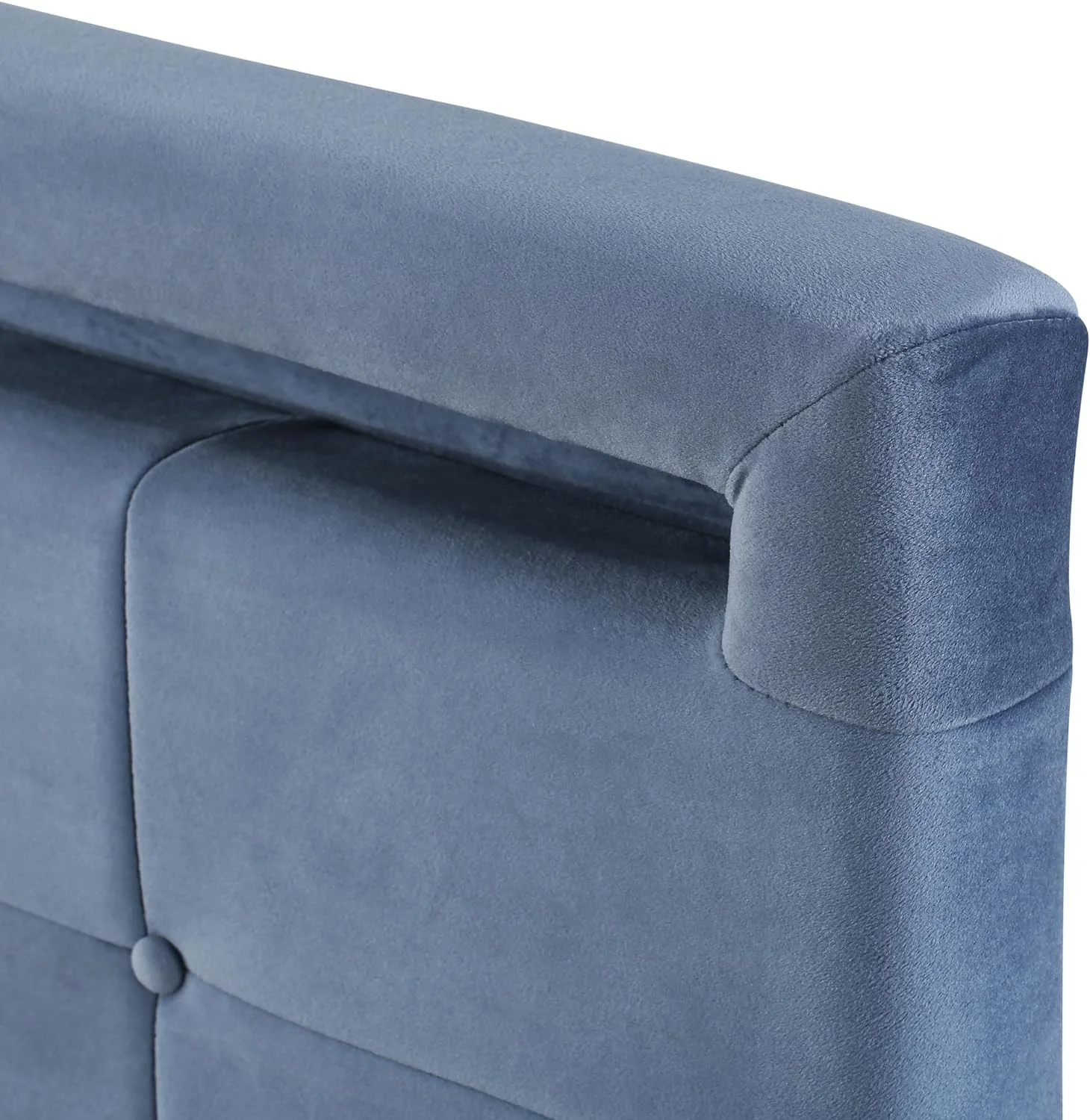 Full Size Upholstered Platform Bed with 4 Drawers and a Set of Type C and USB Ports, Velvet Upholstered Bed Frame with LED Light Headboard and Footboard, Adjustable Headboard