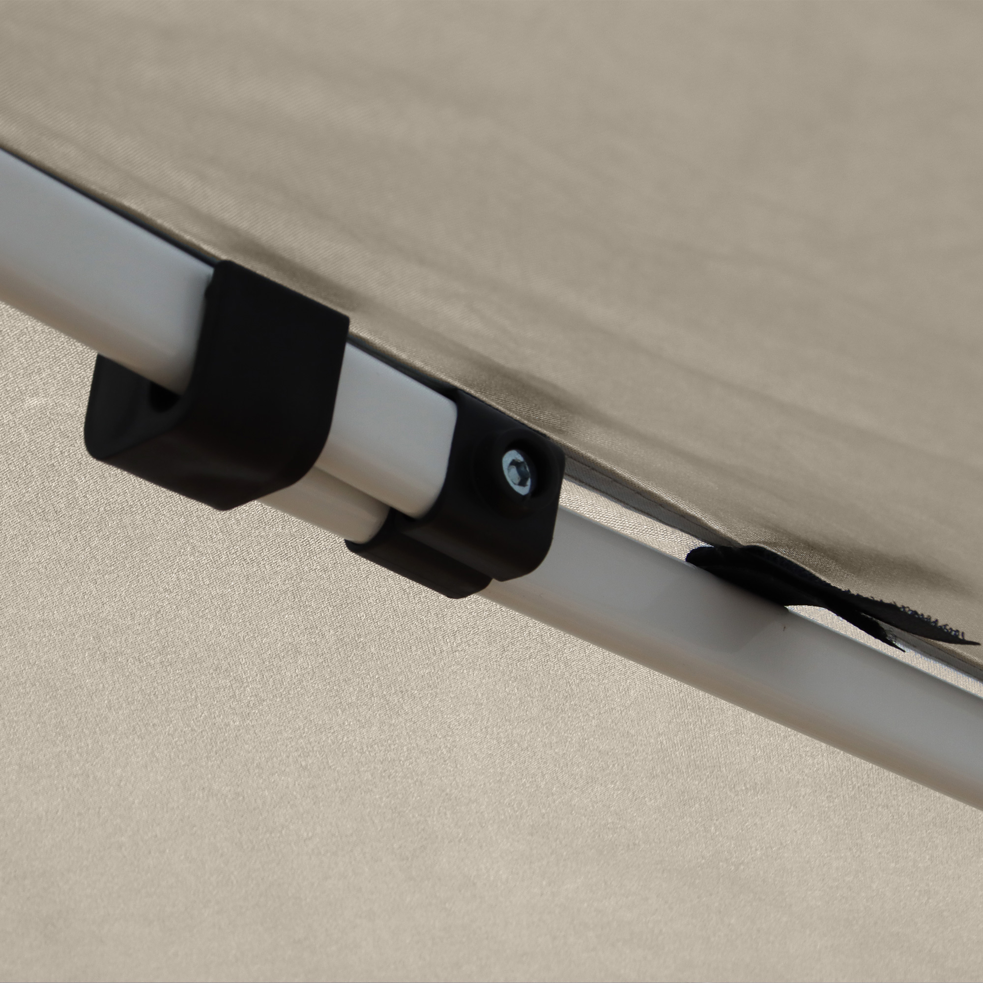 Outsunny 10' x 10' Pop Up Canopy Tent with Netting, Instant Gazebo Shelter, Height Adjustable, with Carry Bag and 4 Sand Bags, 100 Square Feet of Shade, Khaki