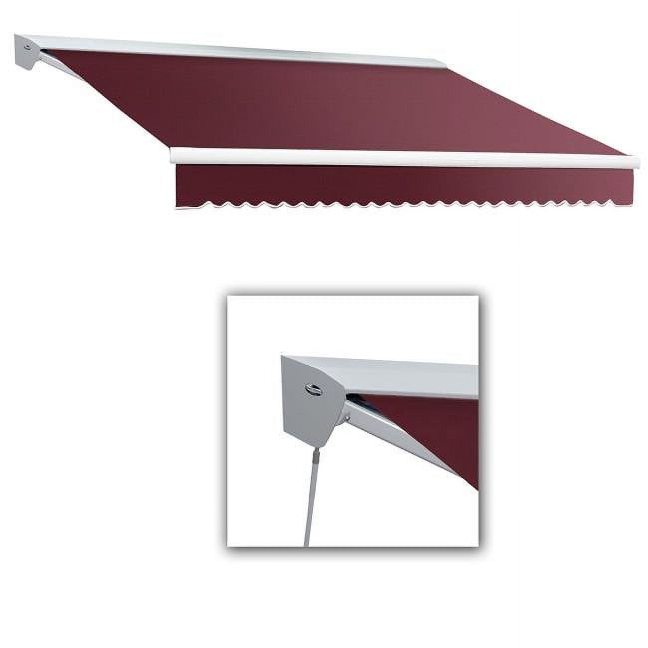 Awntech DTR10-US-B 10 ft. Destin Hood Right Motor with Remote Retractable Awning, Burgundy - 96 in.