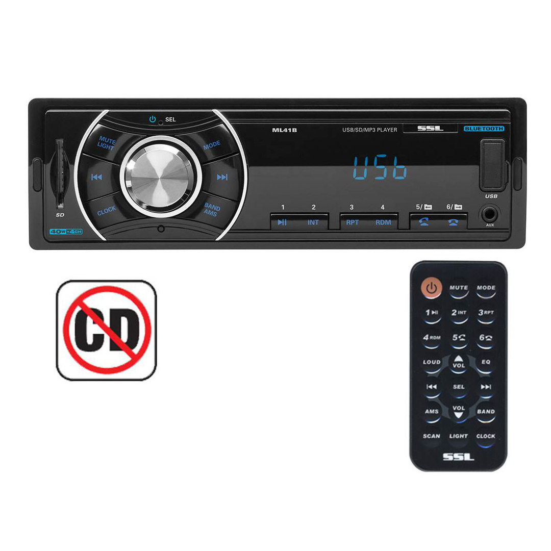 Sound Storm ML41B Single Din Bluetooth Audio and Calling Car Stereo System