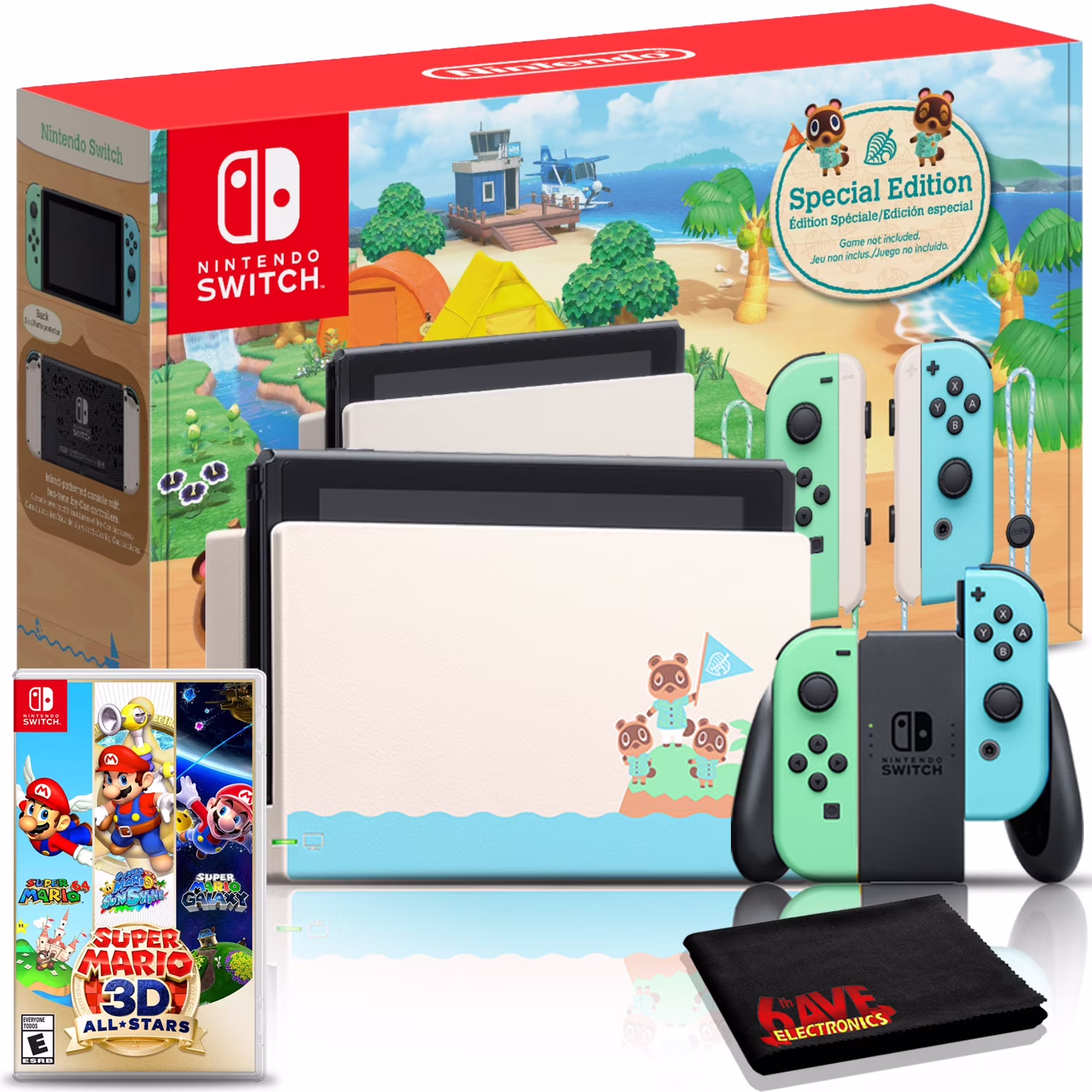 Nintendo Switch Animal Crossing New Horizons Console + Super Mario 3D All-Stars