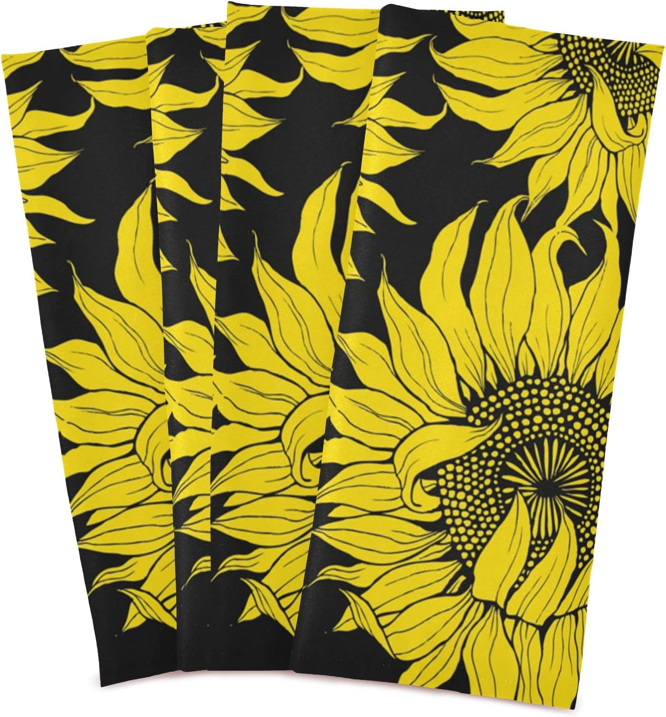 GZHJMY Graphic Yellow Sunflowers Kitchen Towels Set of 6 Dishcloths Hand Towels Tea Towels Ultra Absorbent for Cleaning Washing Drying Dishes Tableware 28'' x 18''