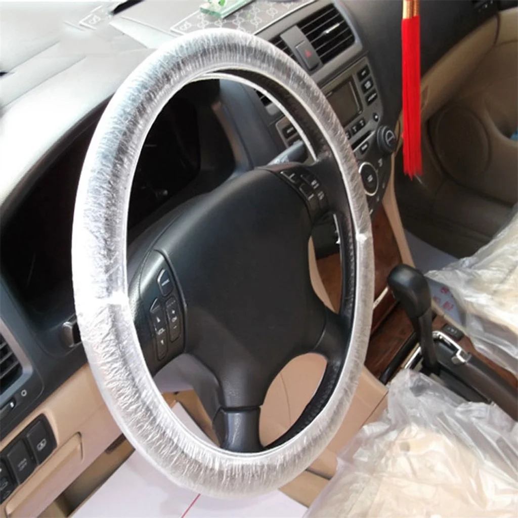 500PCS Car Steering Wheel Cover For Disposable Plastic Protective Covers Universal
