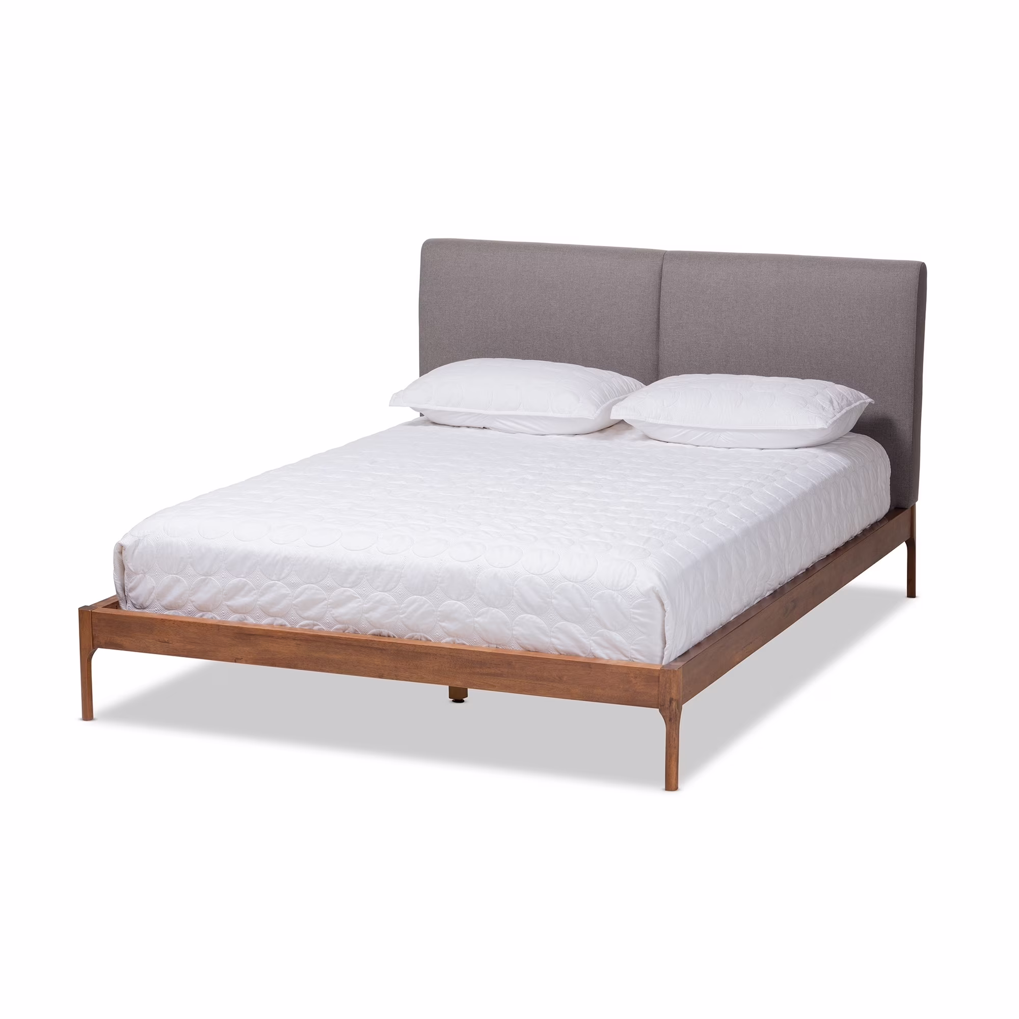 Baxton Studio Mid-Century Platform Bed by  Grey Full/Double