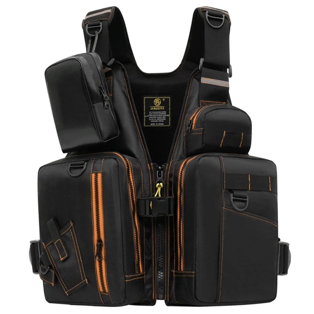 JARUSITE Fishing Multiple Pockets Floatation Vest Adults Waistcoat