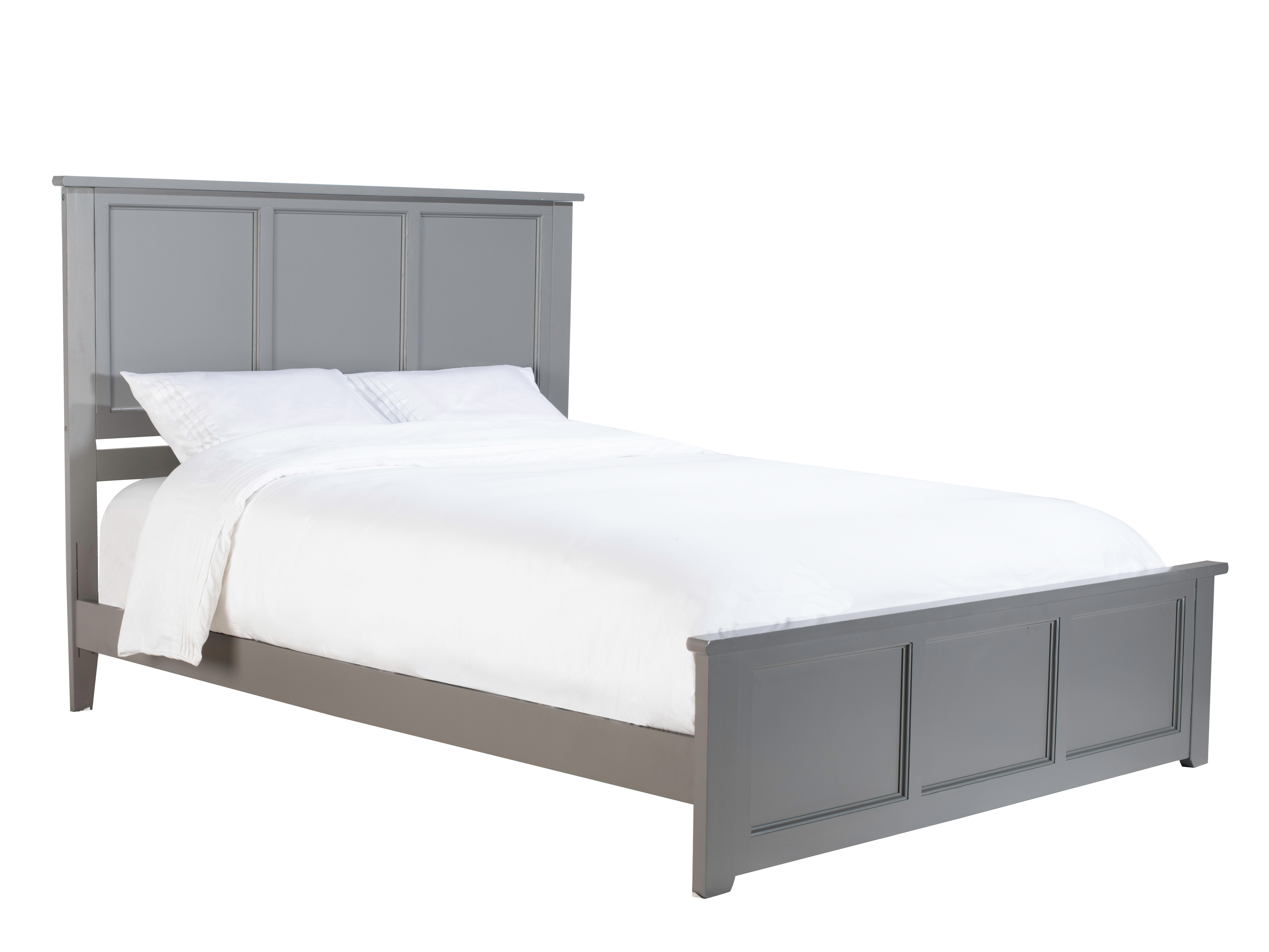 AFI Madison Queen Wood Platform Bed with Panel Headboard and Footboard, Grey