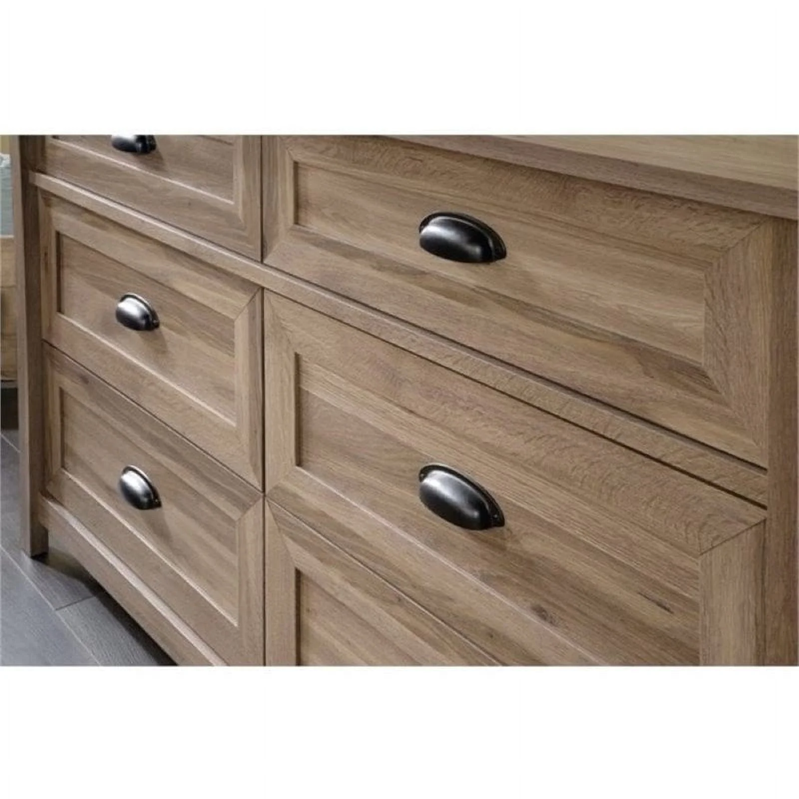 Bowery Hill Modern 6 Drawer Double Bedroom Dresser in Salt Oak