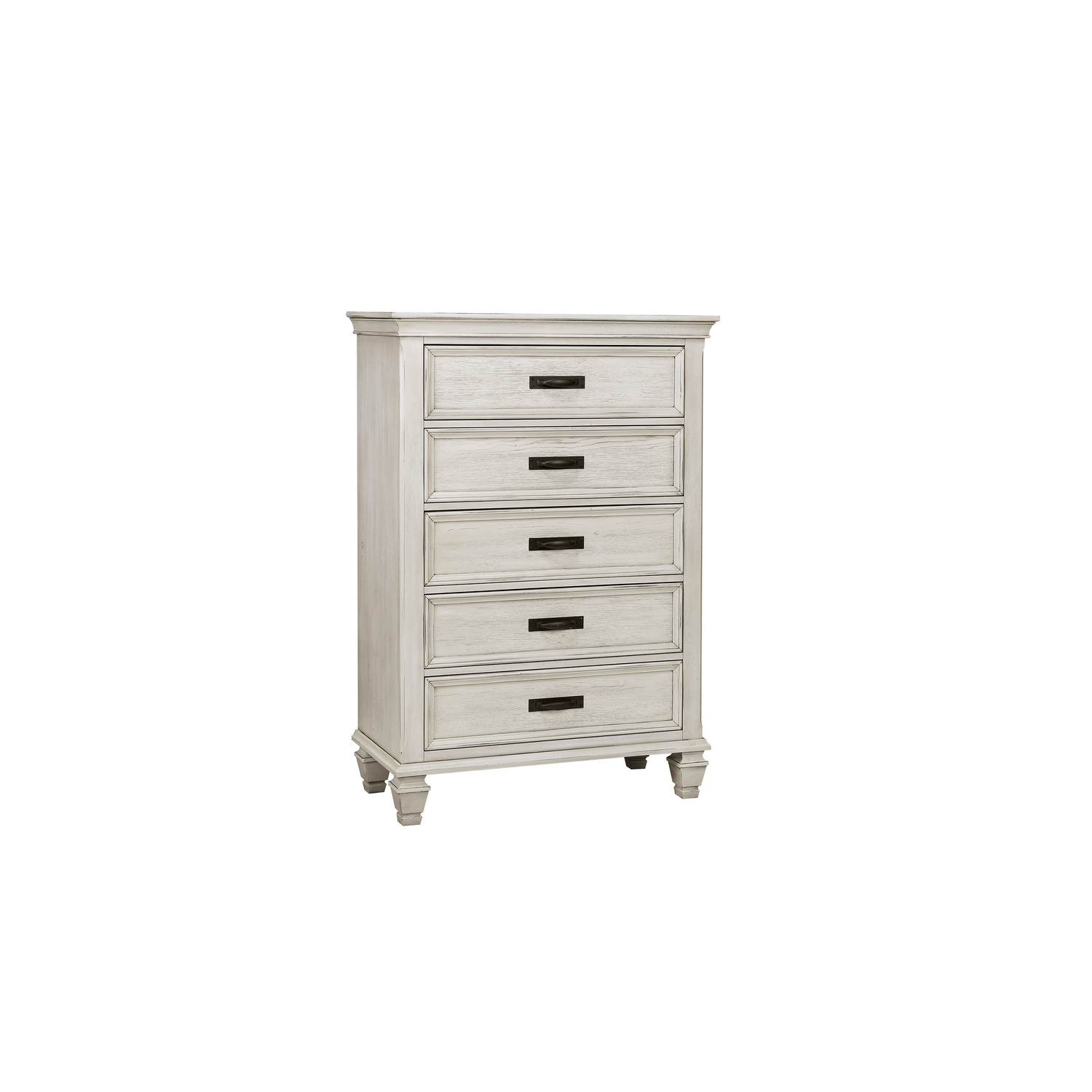 BenJara Wooden 5 Drawer Chest, White