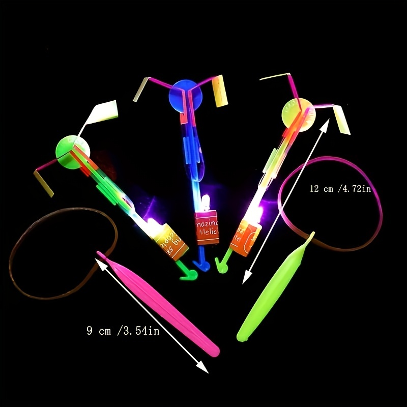 Magical Led Lights, Arrow Rocket Helicopter Flying Toys, Gifts Of Party Fun, Slingshot Flying Helicopter, Birthday/Thanksgiving/Christmas Gifts, Outdoor Games For Kids, 2 Random