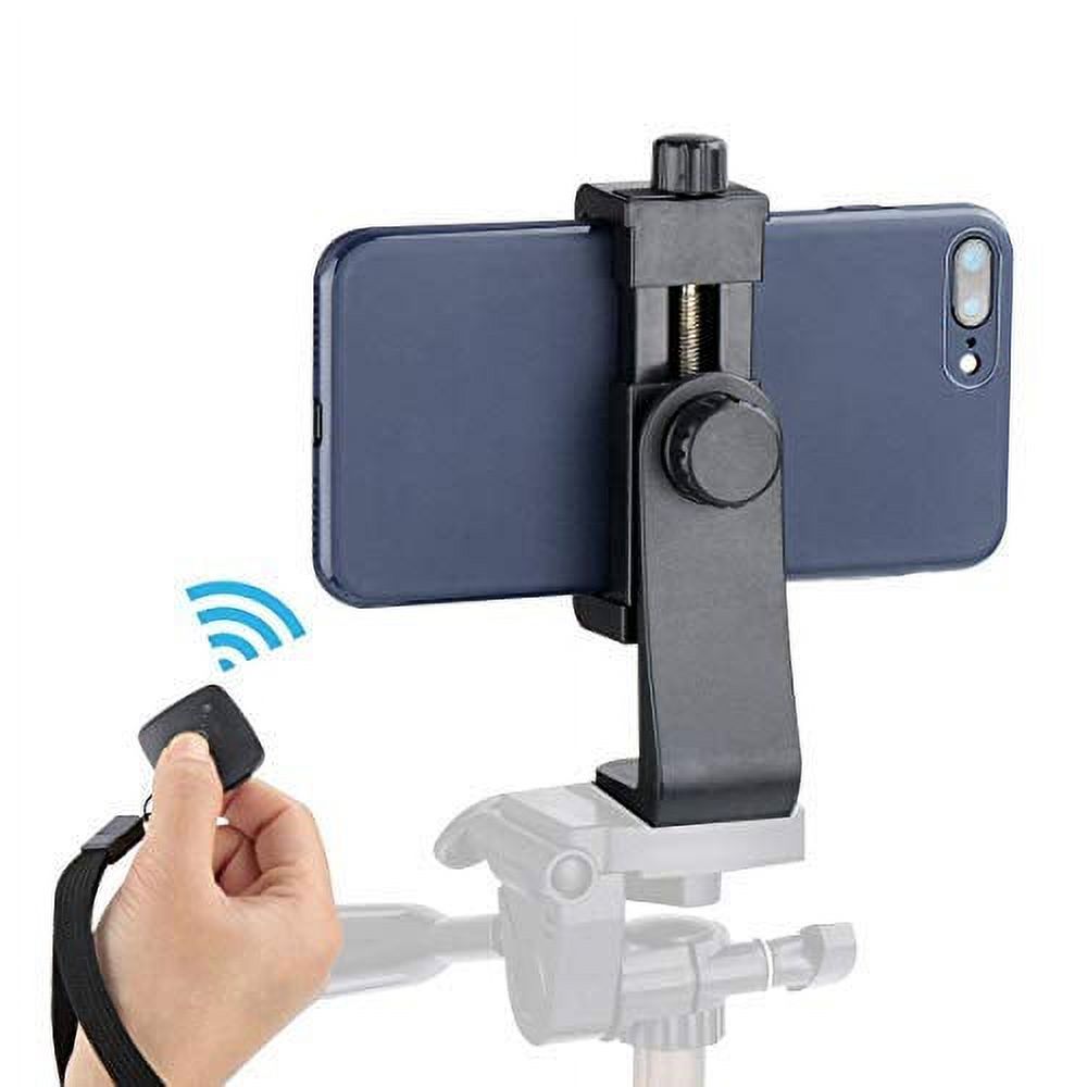 Ulanzi Cell Phone Tripod Adapter - Universal Phone Tripod Mount Attachment for Any Size Smartphone - Includes Bonus Wireless Shutter Remote for iPhone Samsung Huawei Xiaomi