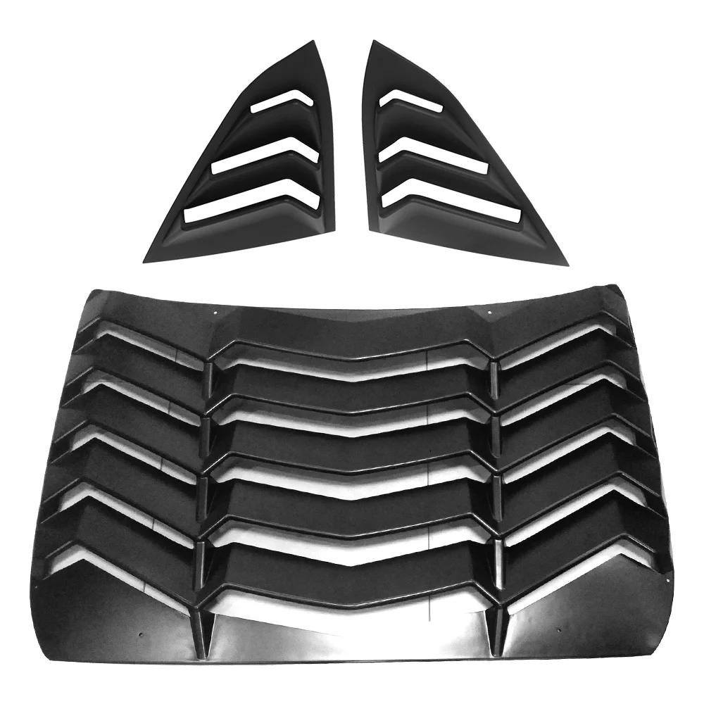 Ikon Motorsports Compatible with 16-21 Honda Civic Sedan Rear Window Louver Side Quarter Scoop
