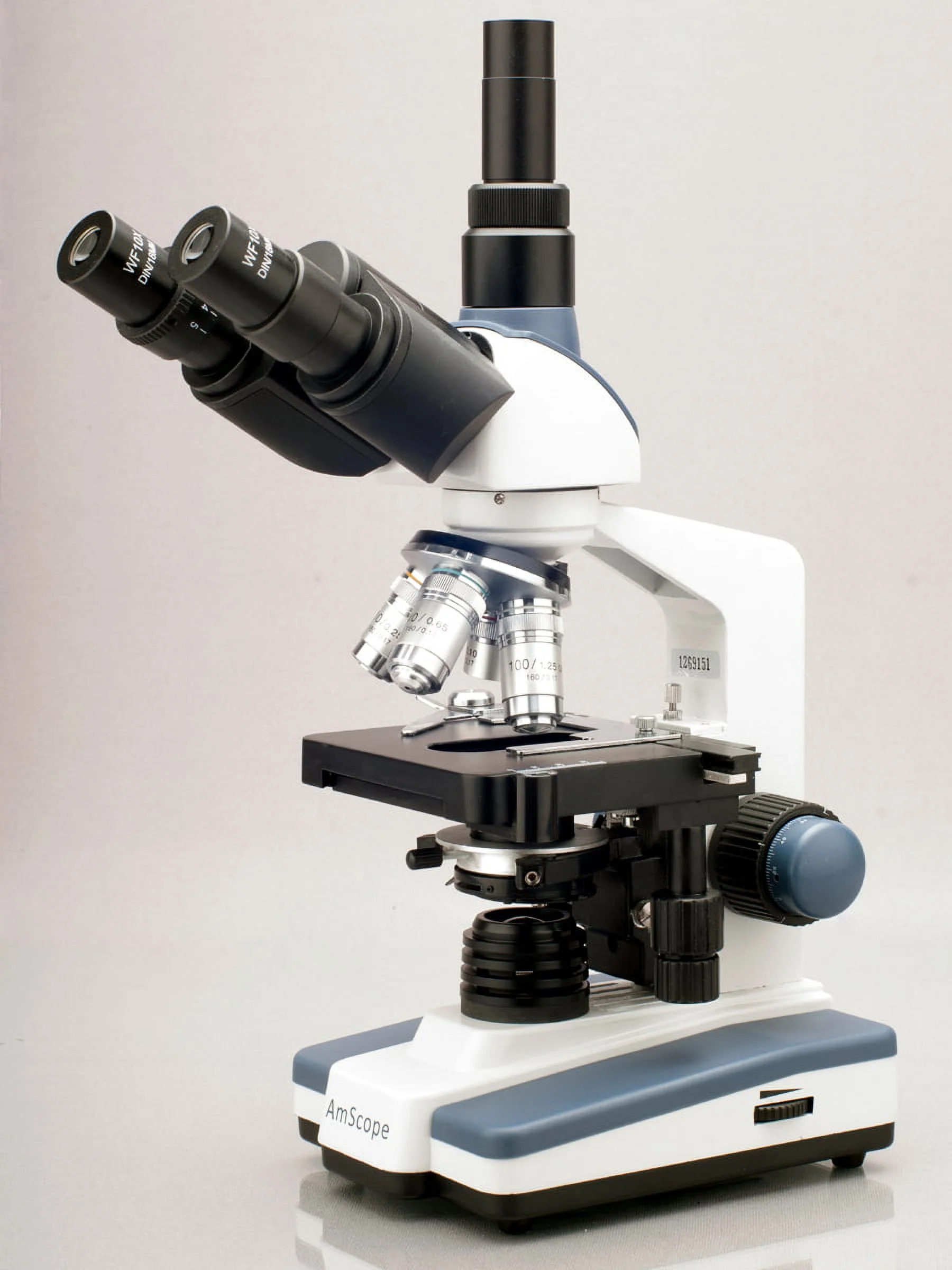 AmScope T120B-M Digital Professional Siedentopf Trinocular Compound Microscope, 40X-2000X Magnification, WF10x and WF20x