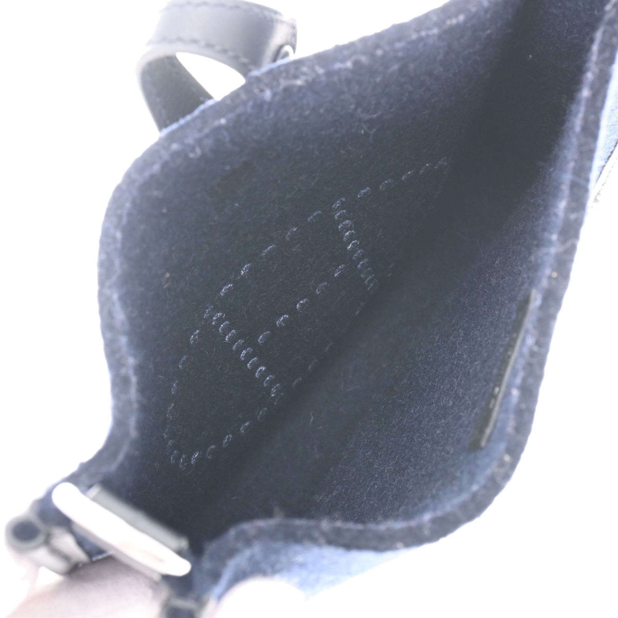 Pre-Owned HERMES Hermes Evelyn TPM Navy Palladium Metal Fitting Y Engraved (around 2020) Women's Felt Shoulder Bag (Like New)