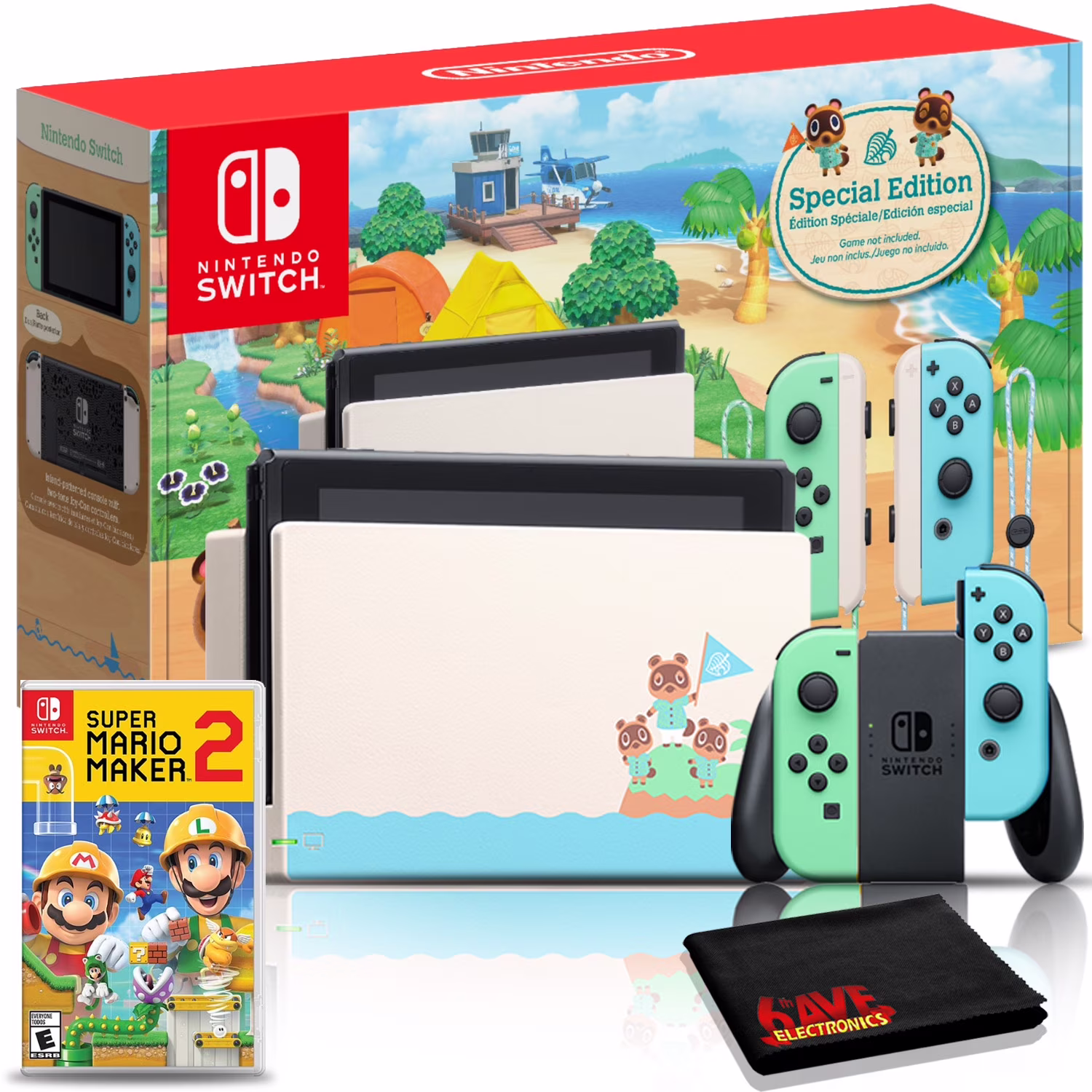 Nintendo Switch Animal Crossing: New Horizons Console + Super Mario Maker 2