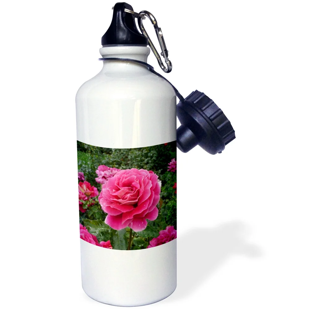 Beautiful Pink Rose 21 oz Sports Water Bottle wb-4919-1