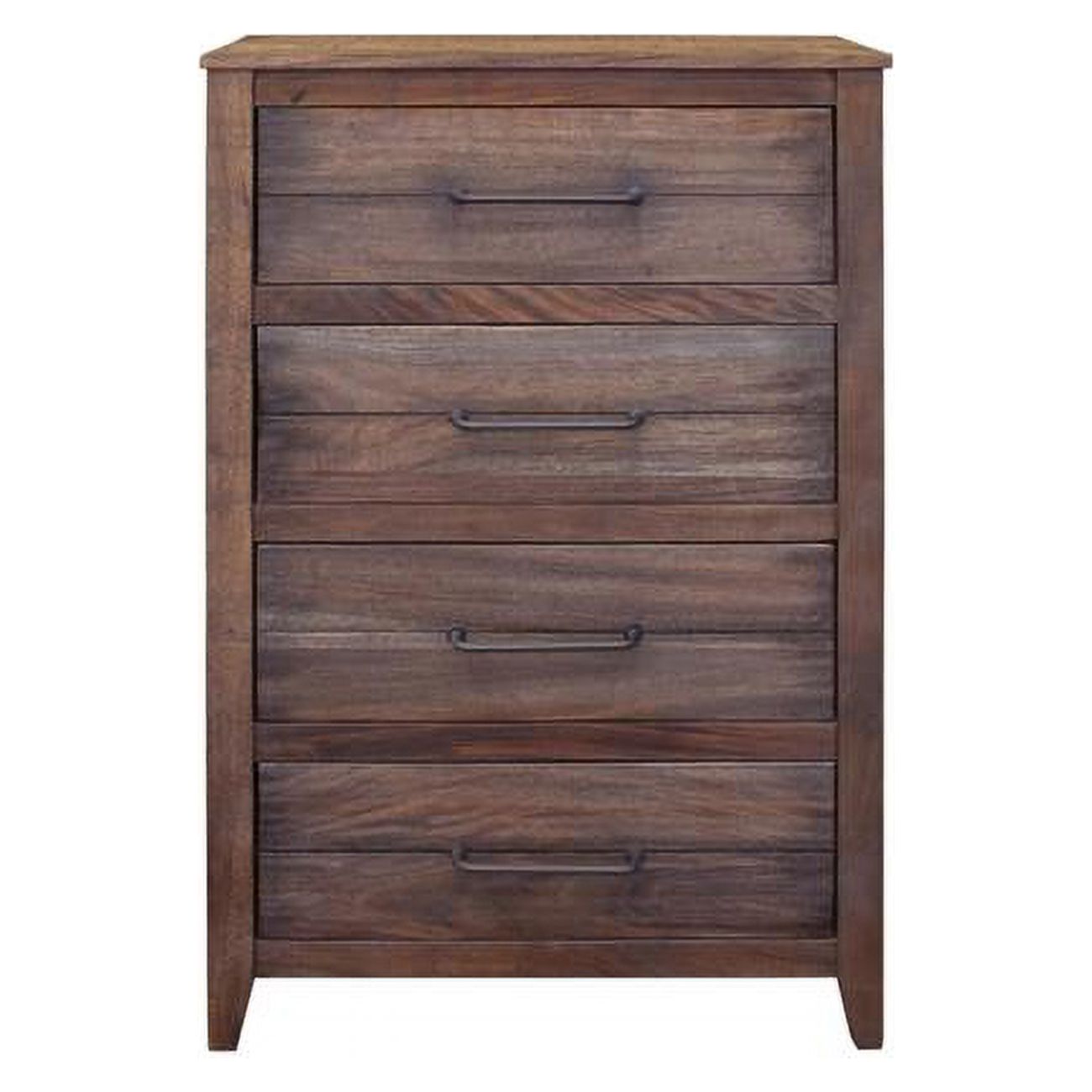35 in. Solid Wood Four Drawer Chest, Brown