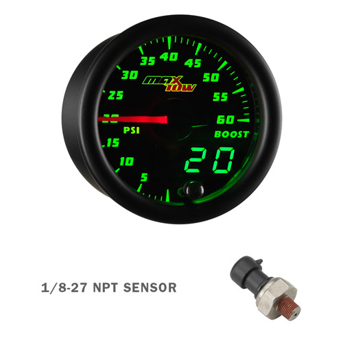 MaxTow 1986-1993 Dodge Ram Cummins Triple Gauge Package with Black & Green DS1 Gauge Set