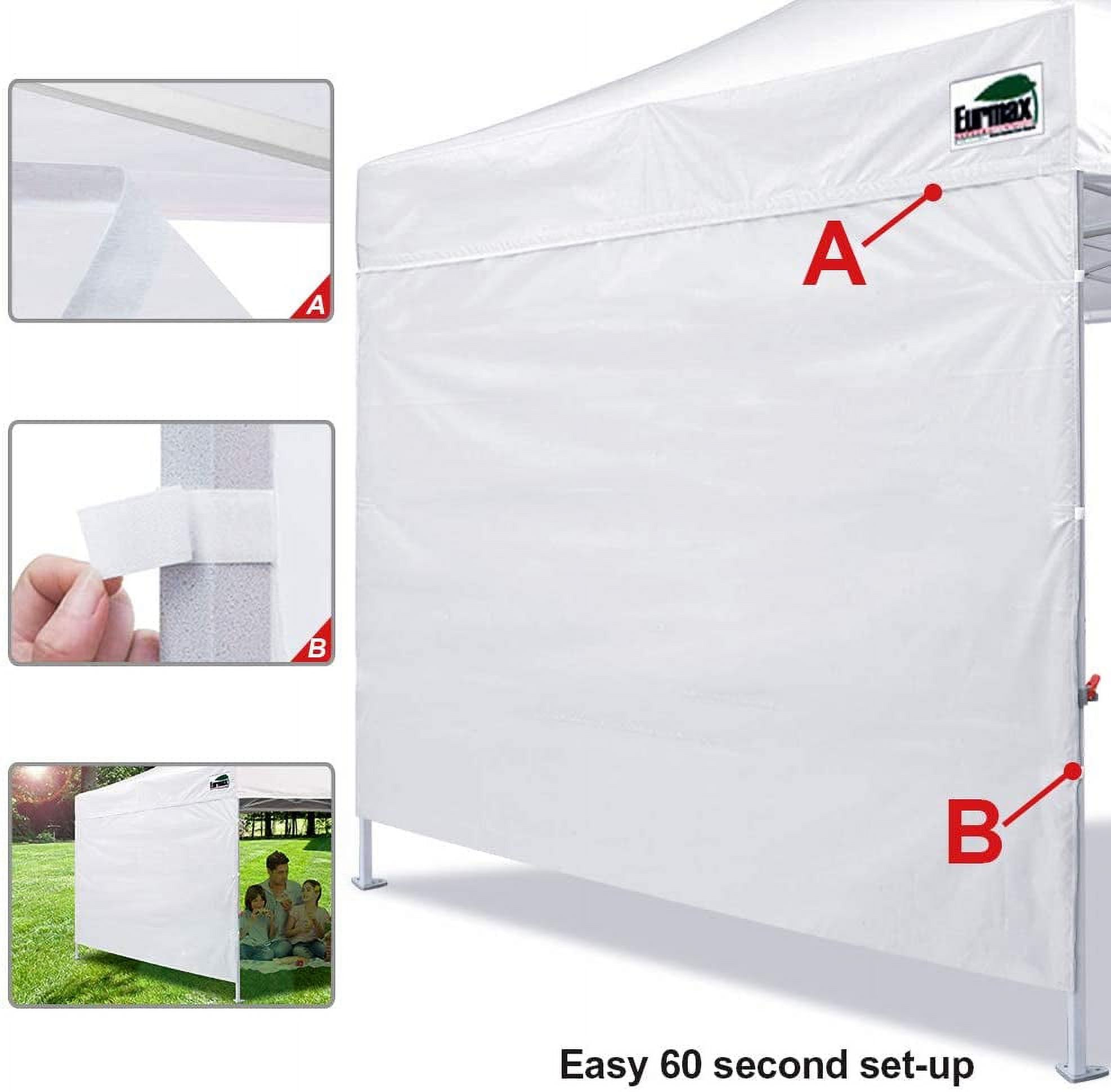 Eurmax Smart 10'x10' Pop up Canopy Tent Sport Event,Outdoor Show Canopy with 1 Removable Sunwall and Backpack Roller Bag(Forest green)