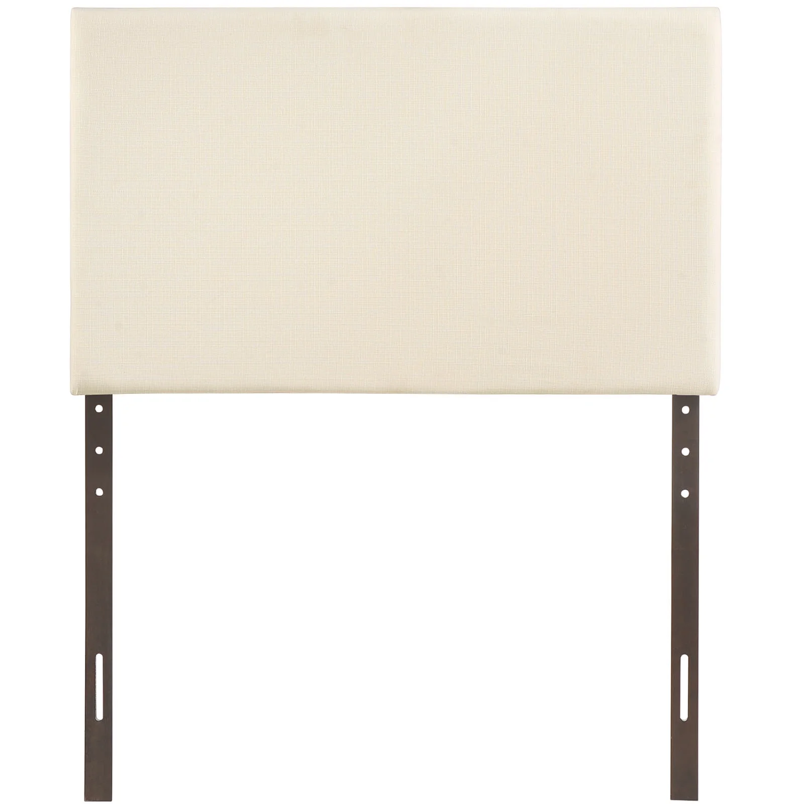 Modern Contemporary Twin Size Upholstered Headboard, Ivory Fabric